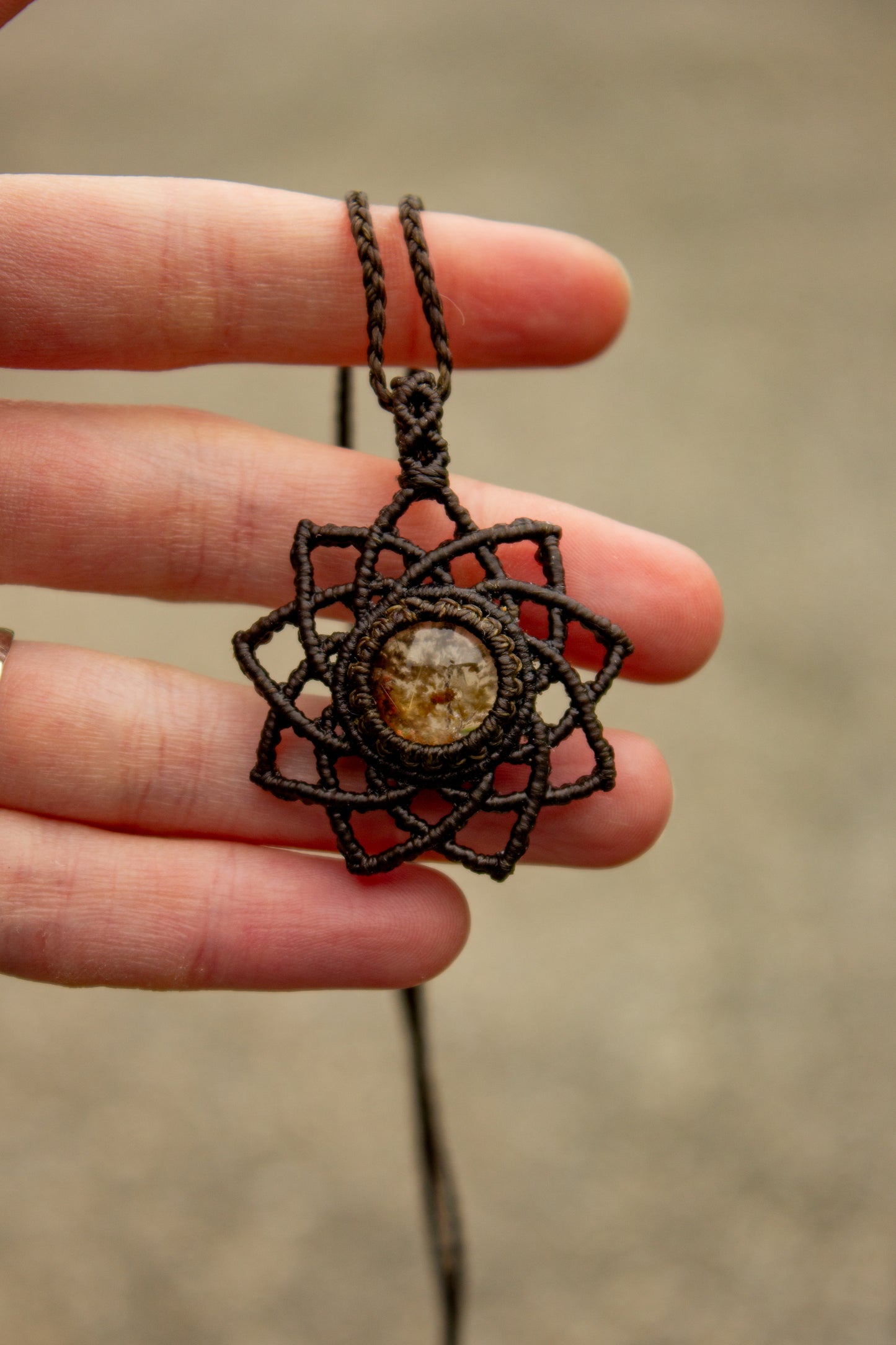 Garden Quartz macrame necklace