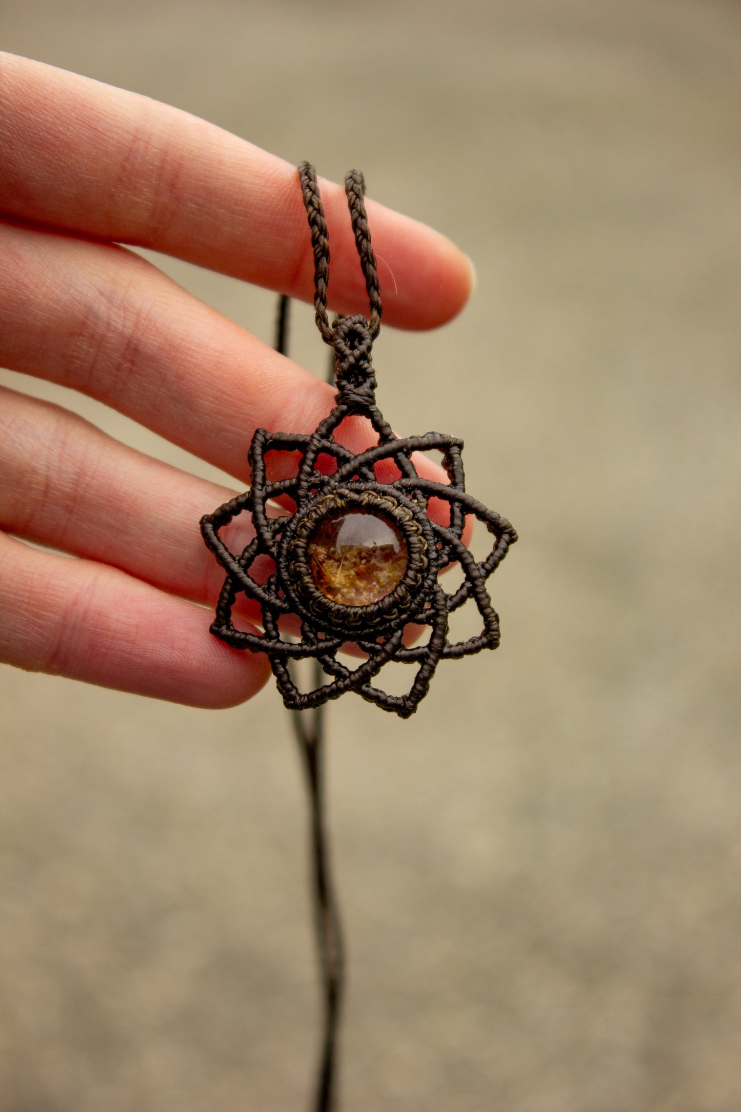 Garden Quartz macrame necklace