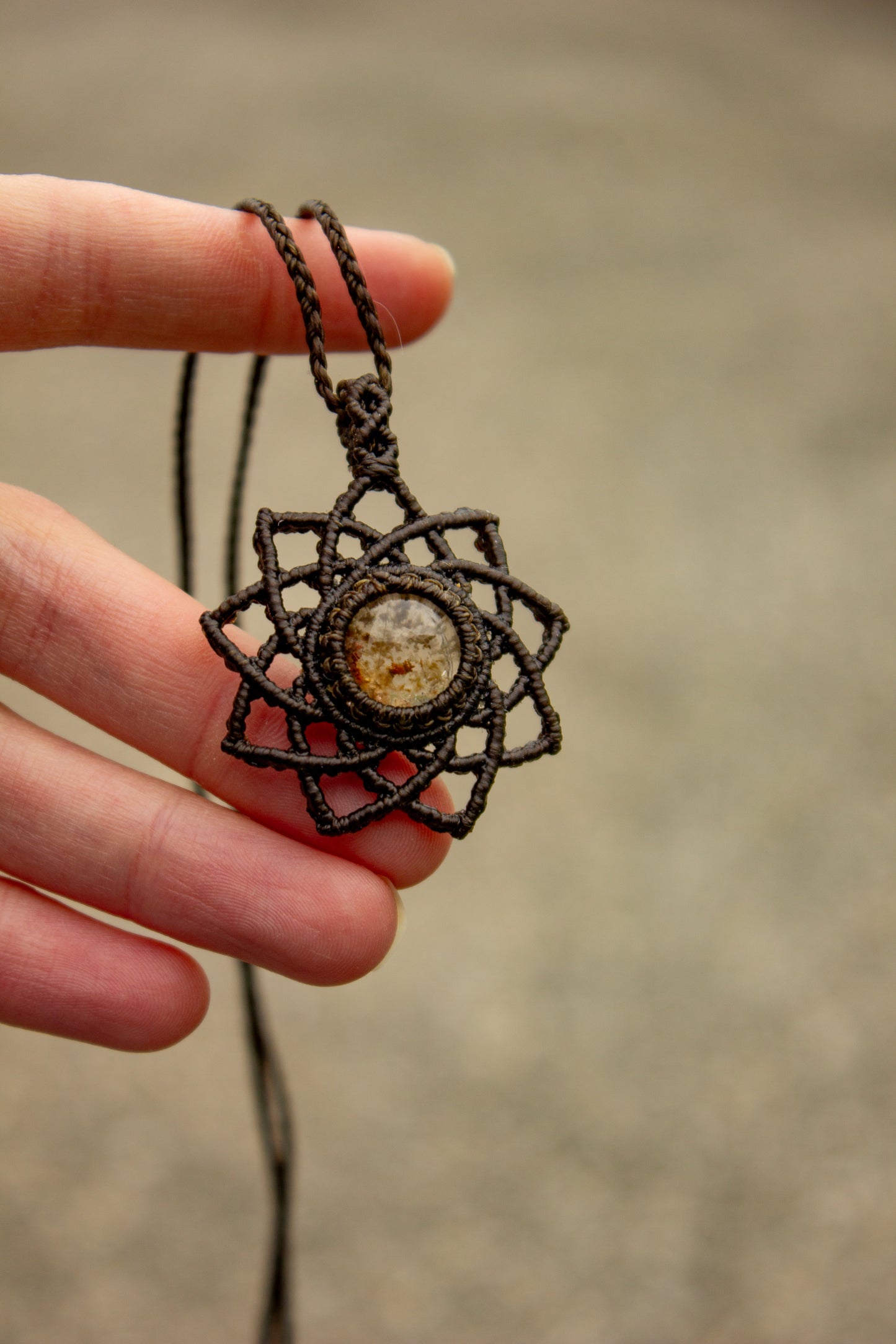 Garden Quartz macrame necklace