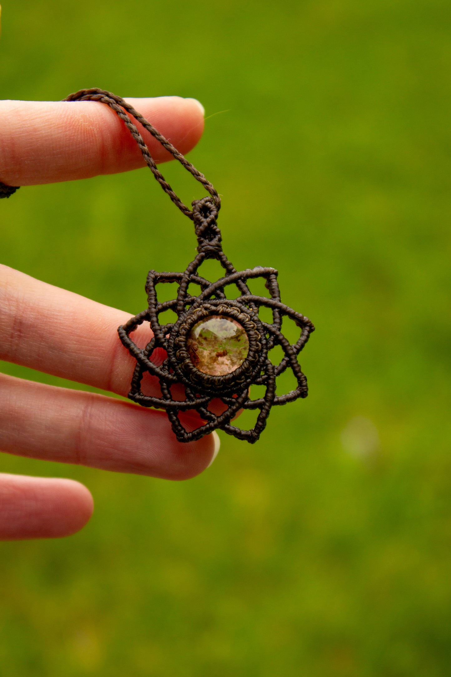 Garden Quartz macrame necklace