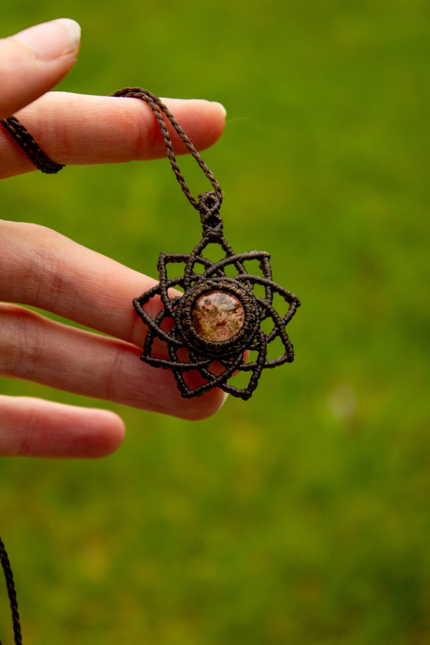 Garden Quartz macrame necklace
