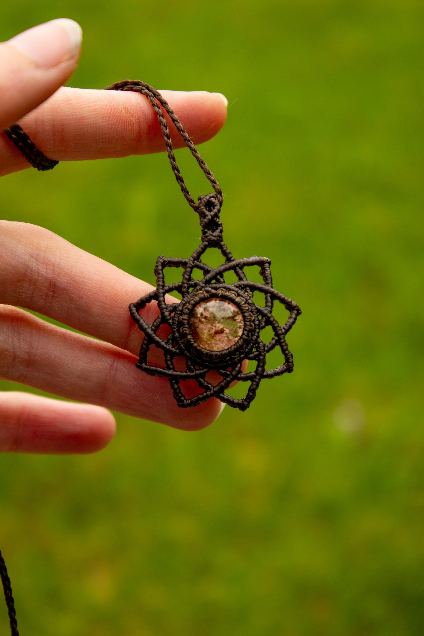 Garden Quartz macrame necklace
