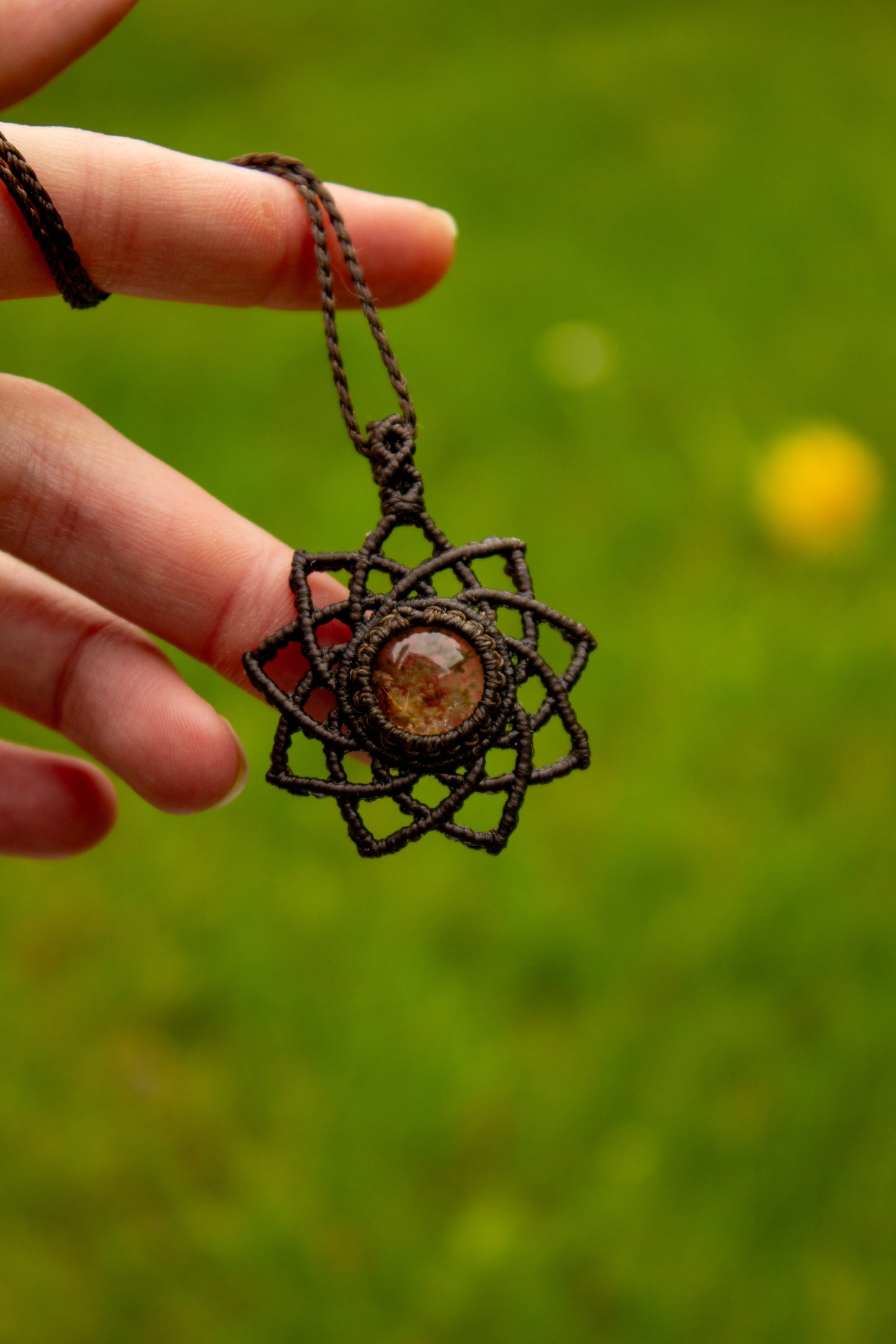 Garden Quartz macrame necklace