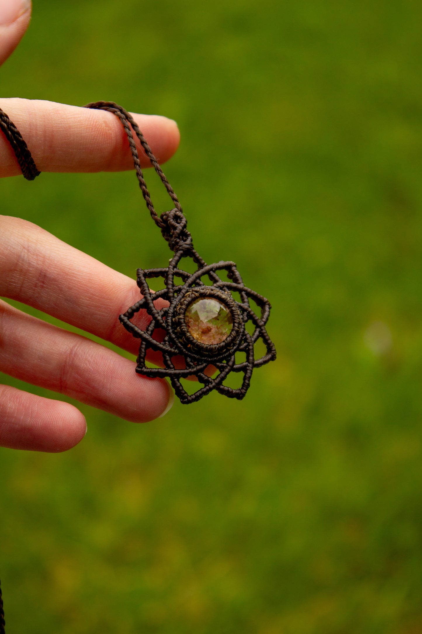 Garden Quartz macrame necklace