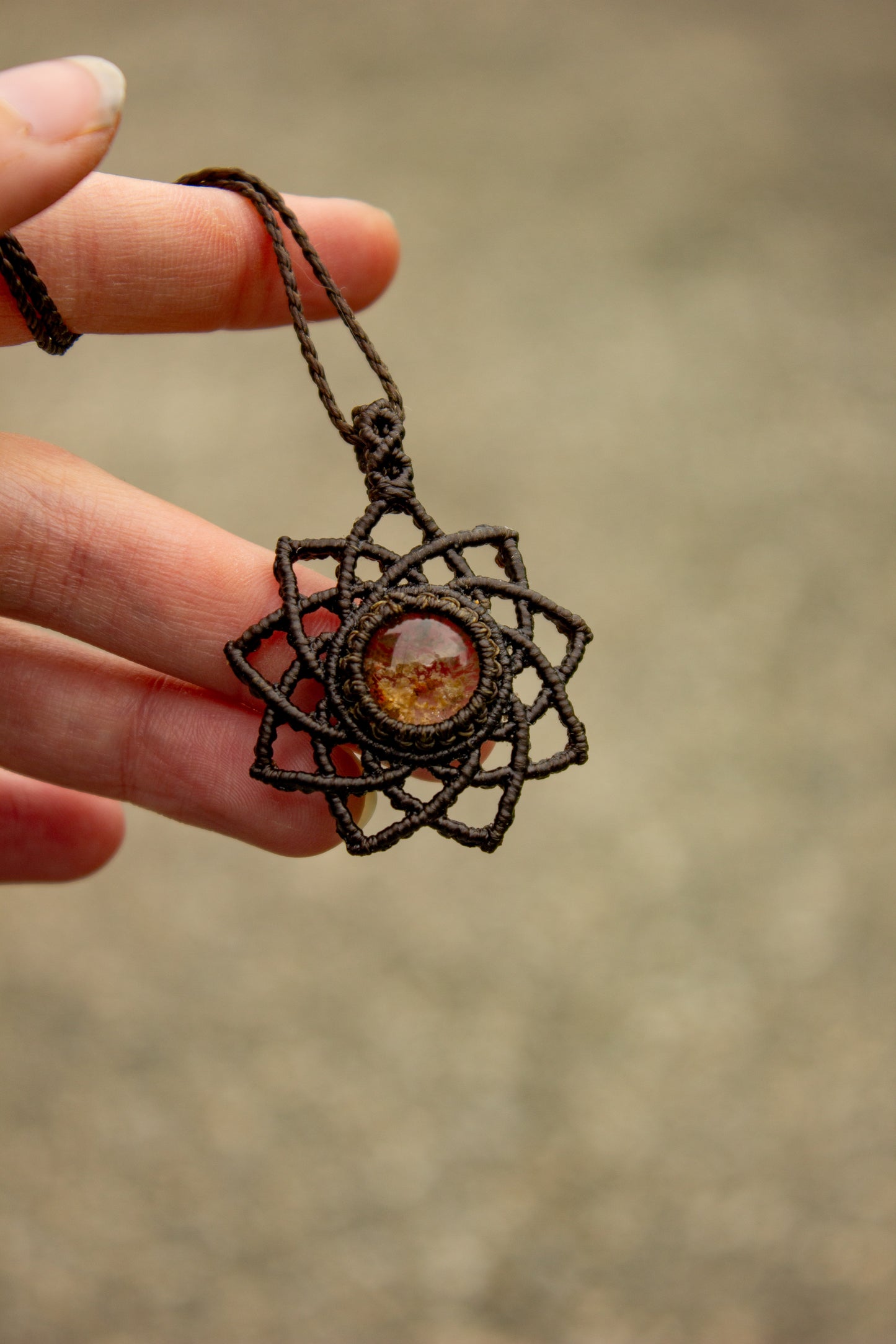 Garden Quartz macrame necklace