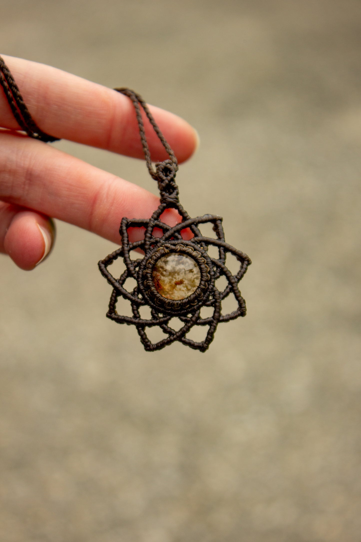 Garden Quartz macrame necklace