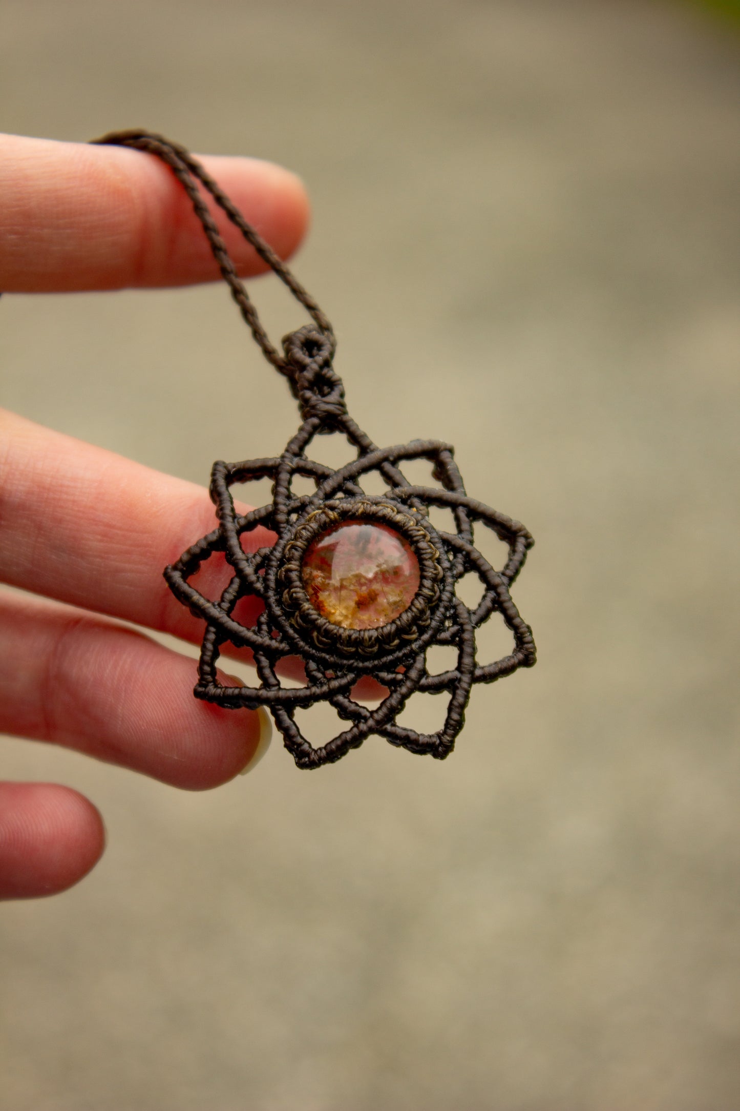 Garden Quartz macrame necklace
