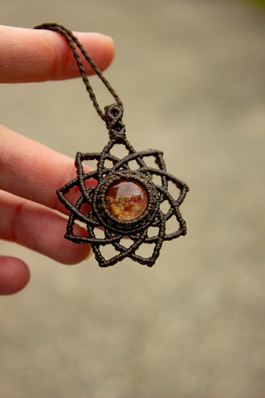 Garden Quartz macrame necklace