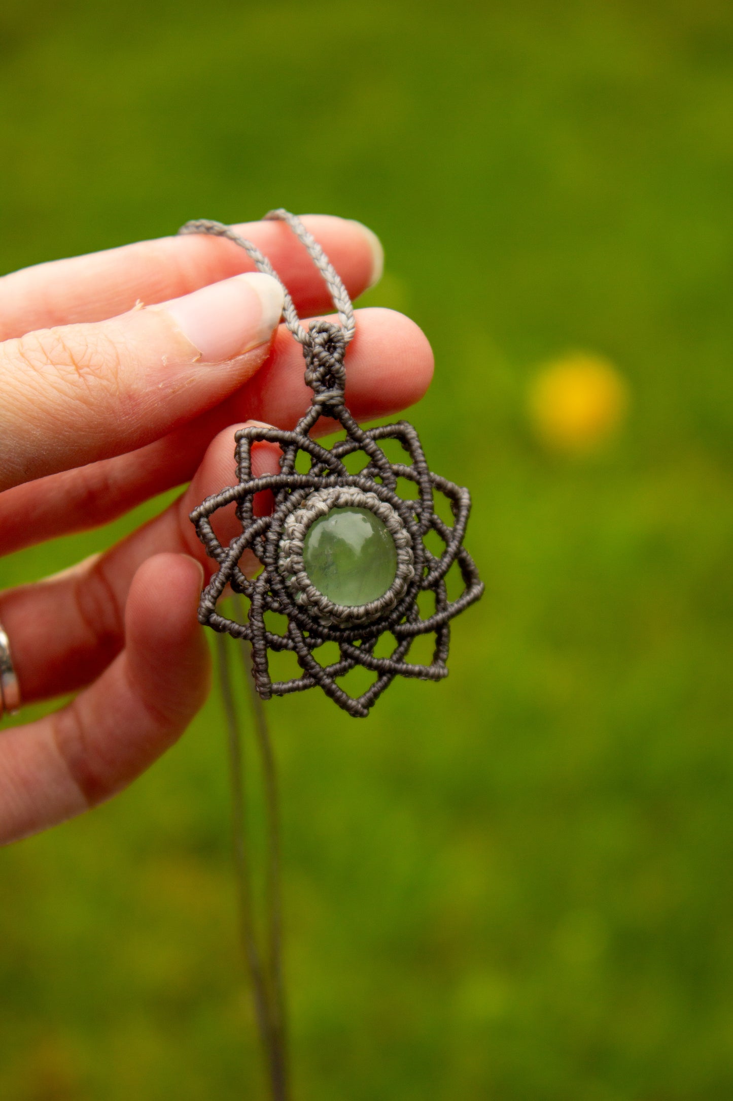 Green Fluorite macrame necklace
