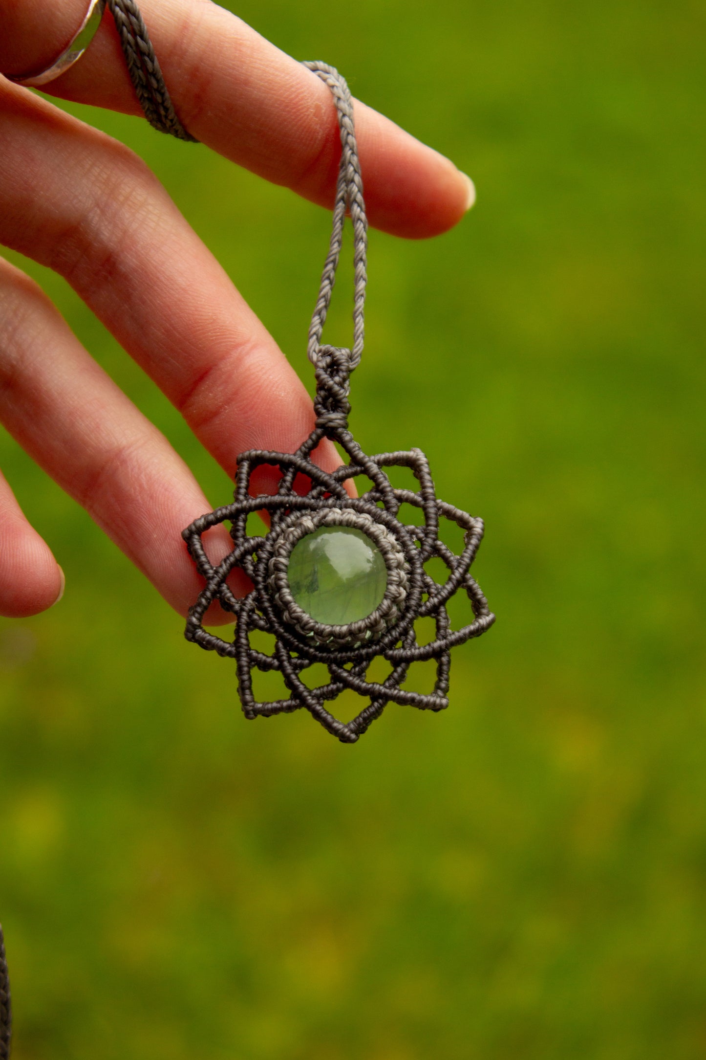 Green Fluorite macrame necklace