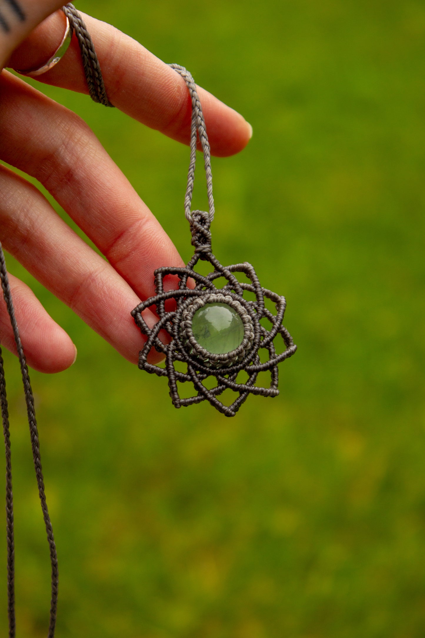 Green Fluorite macrame necklace
