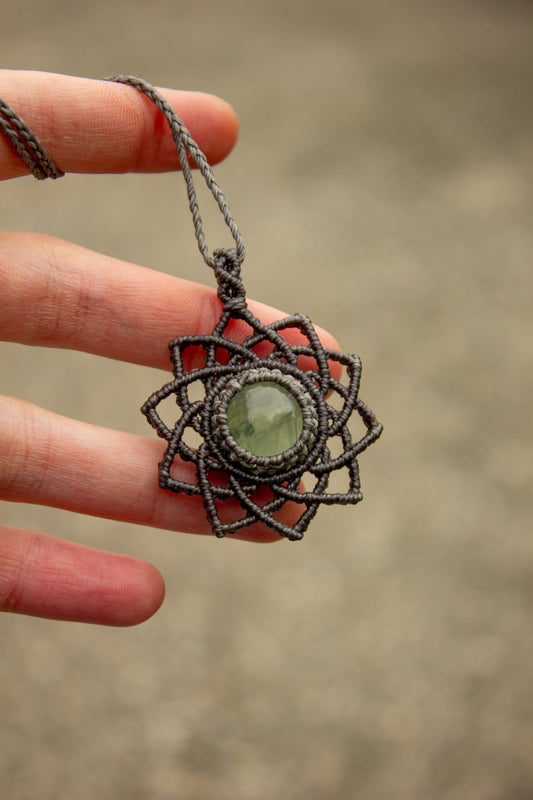 Green Fluorite macrame necklace