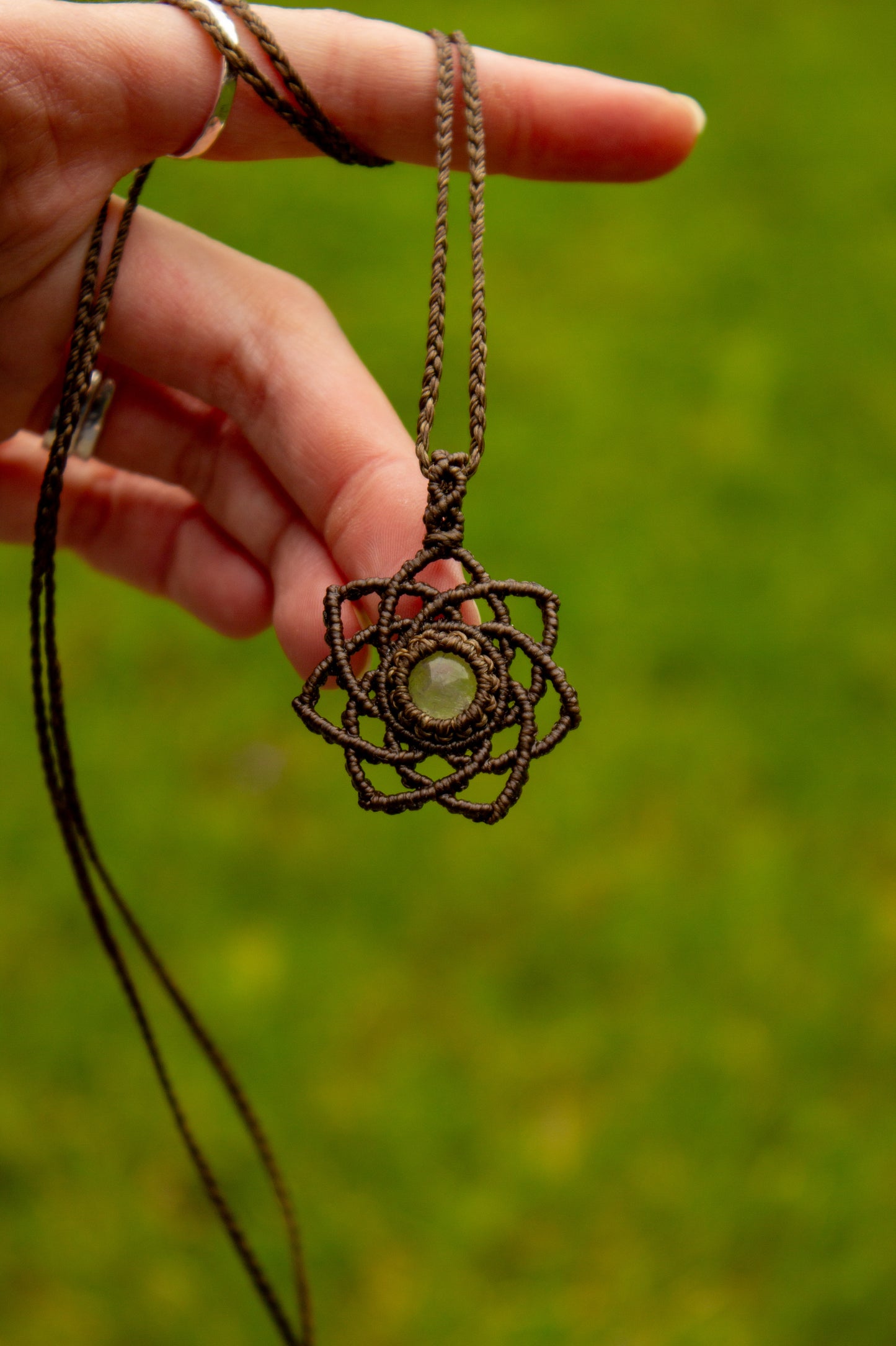 Rose Quartz macrame necklace