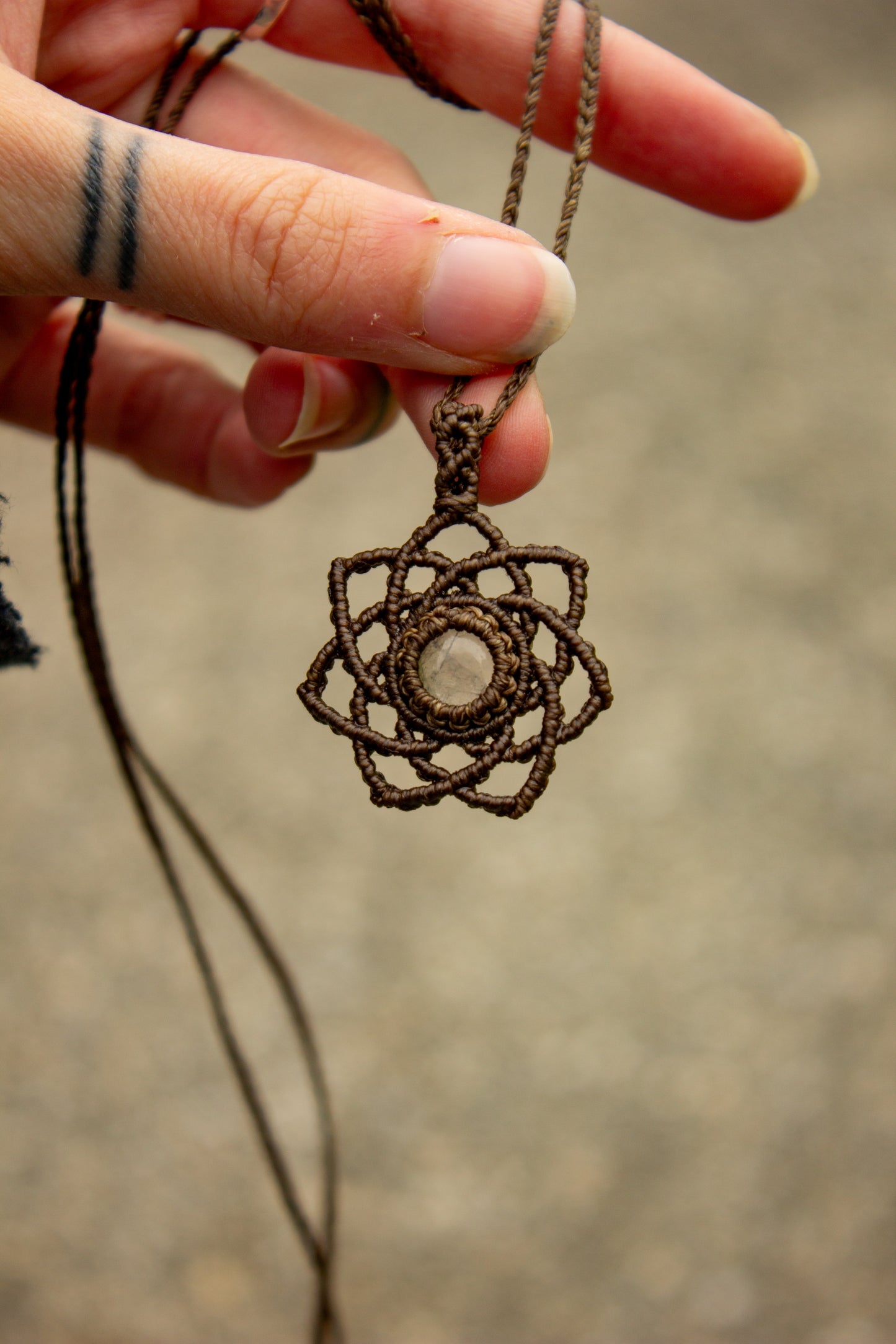 Rose Quartz macrame necklace