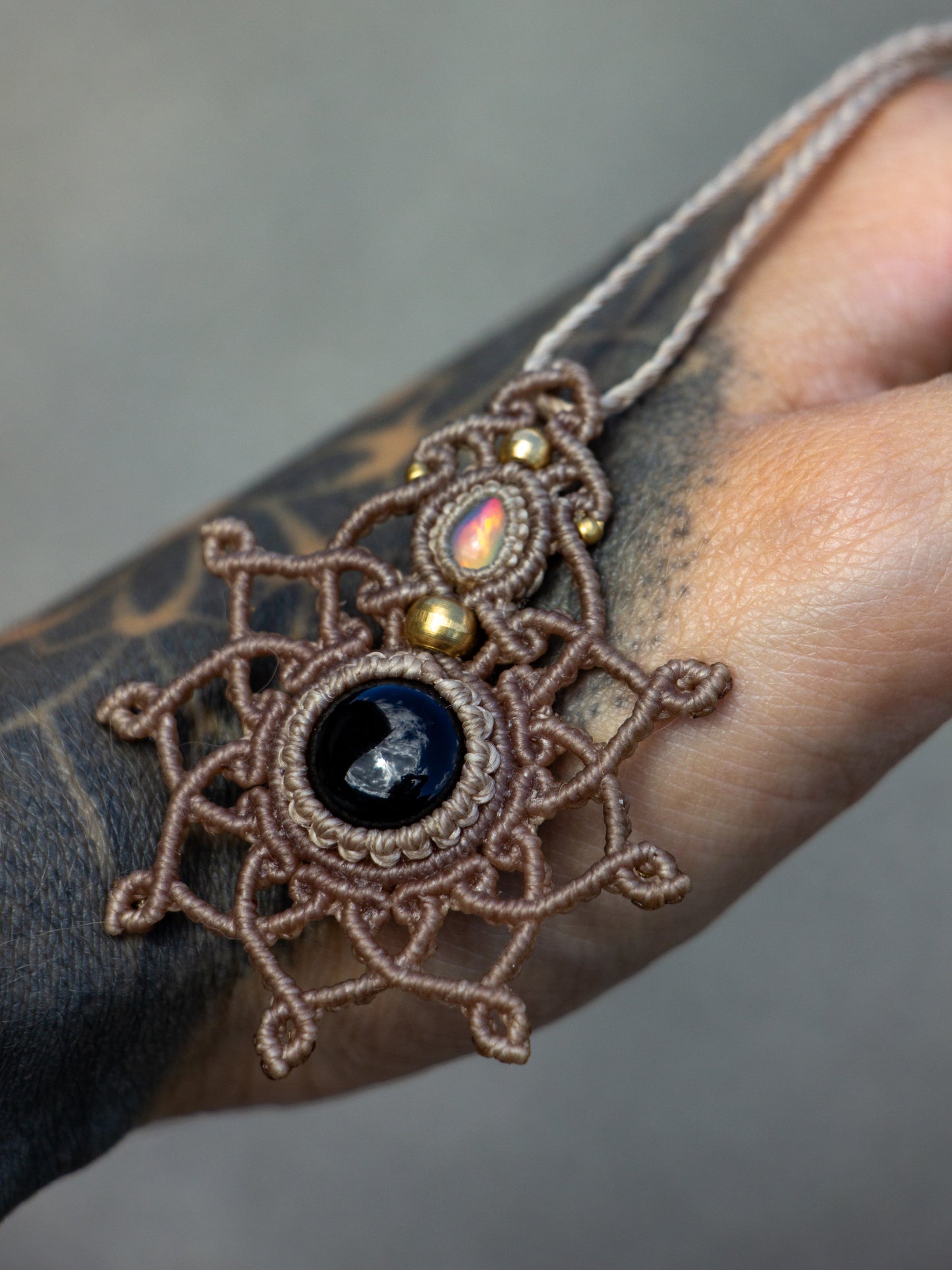 Ethiopian Opal & Onyx necklace