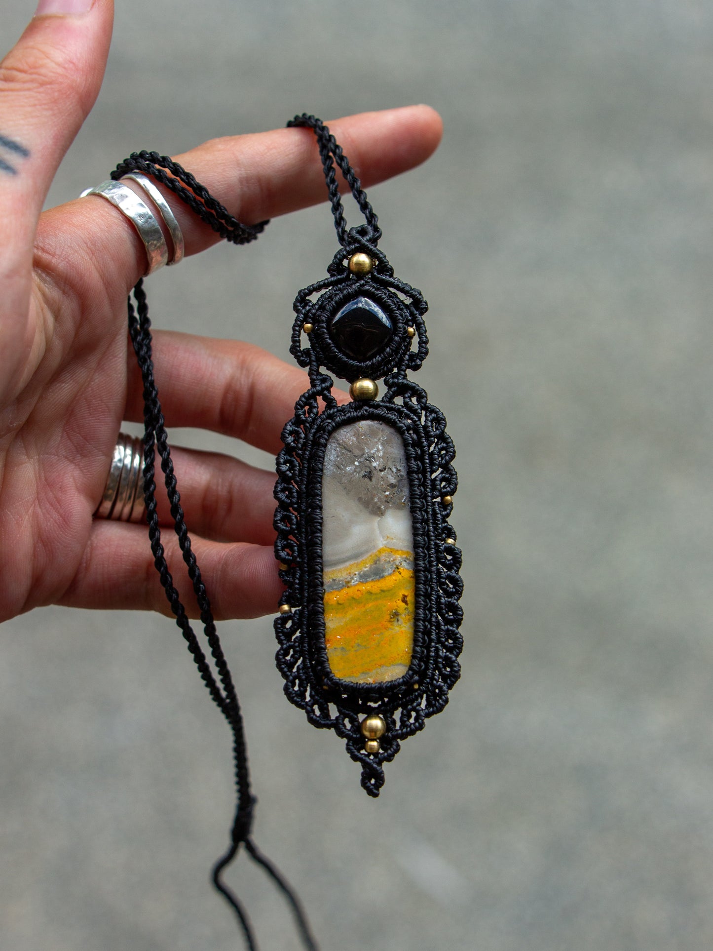 Bumblebee Jasper & Onyx necklace