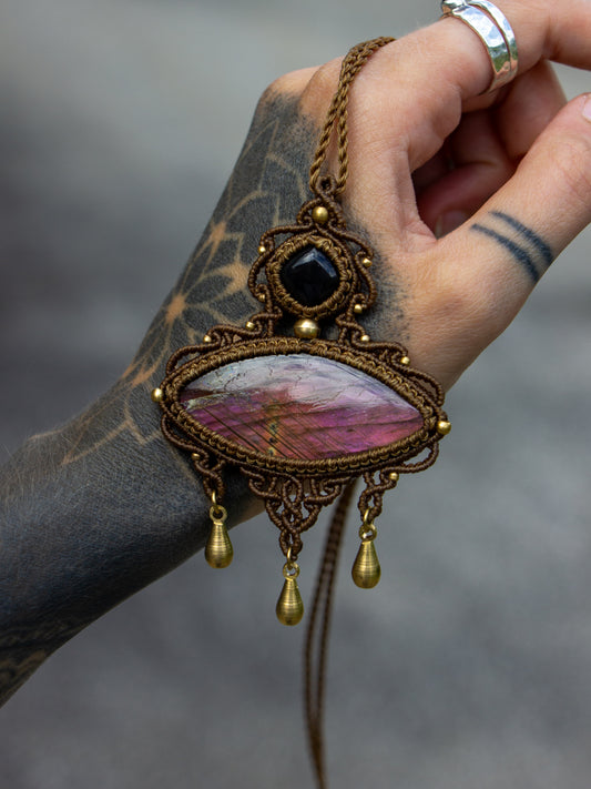 Labradorite & Onyx necklace