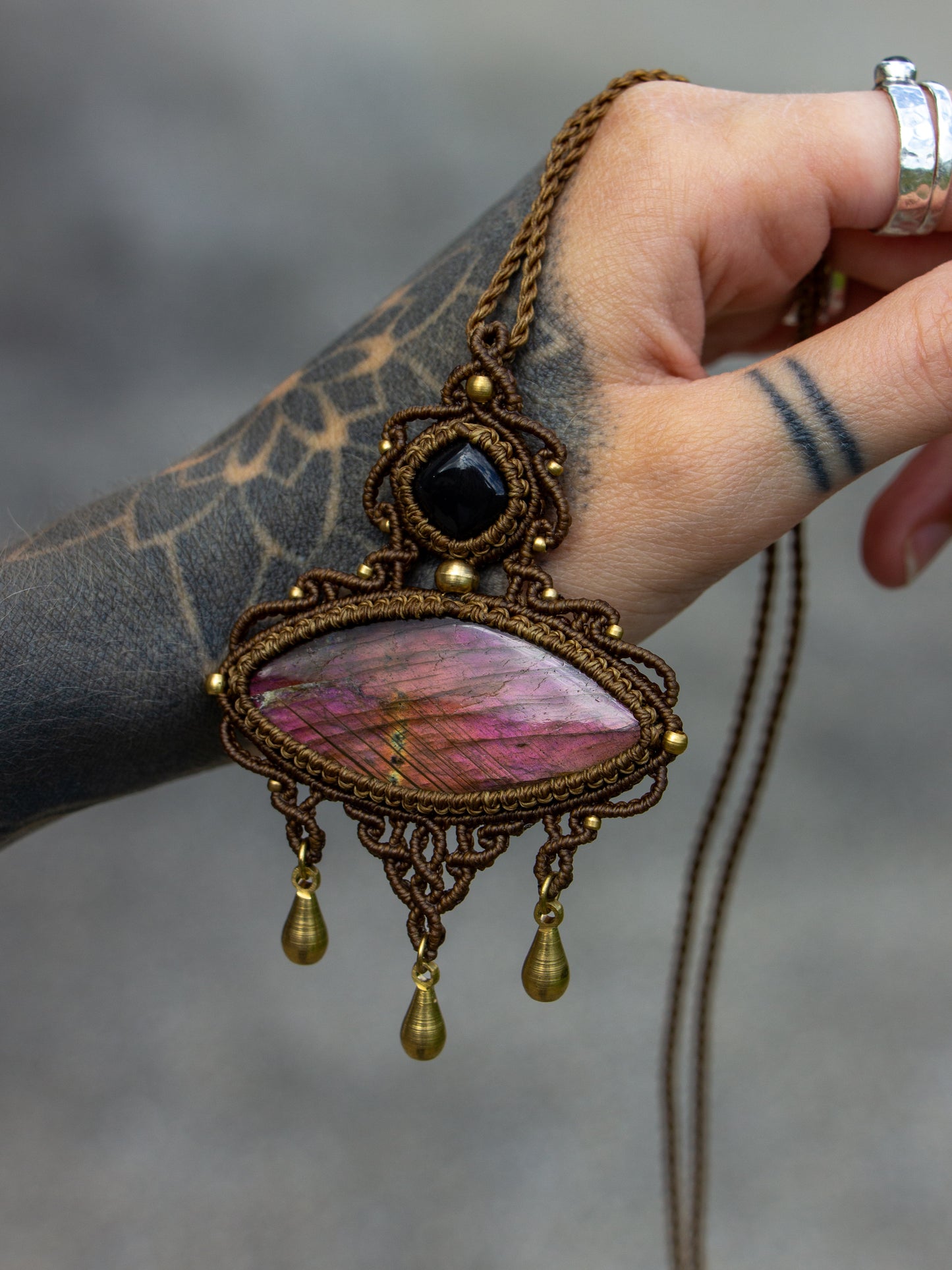 Labradorite & Onyx necklace