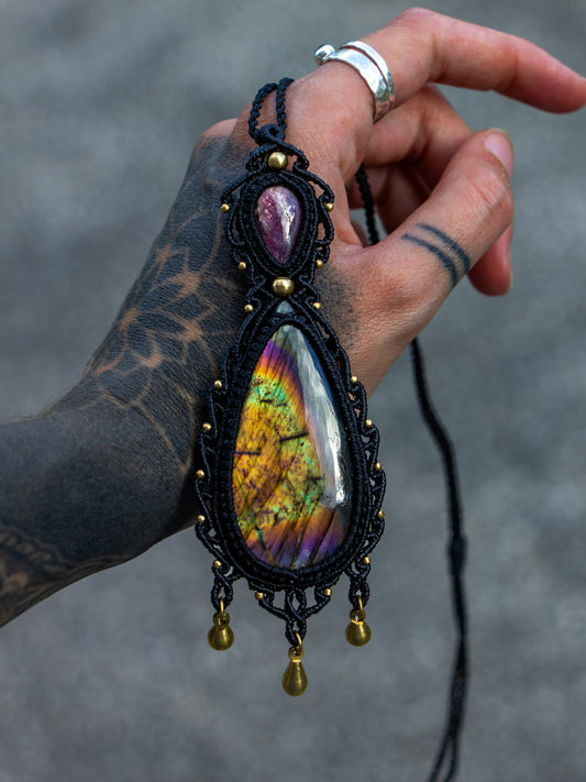 Labradorite & Star Ruby necklace