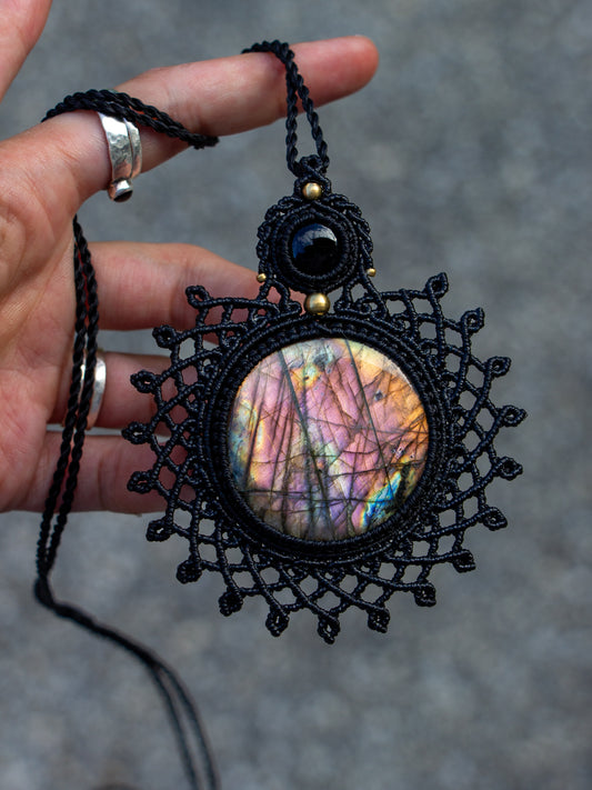 Labradorite & Onyx necklace