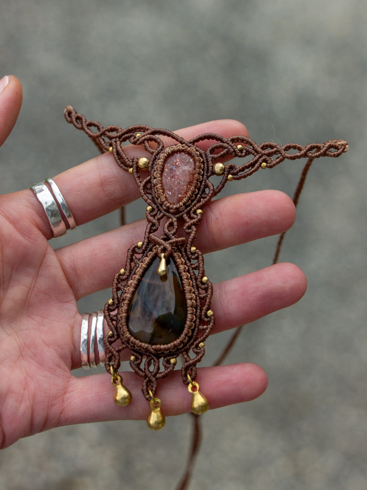 Montana Agate & Sunstone necklace