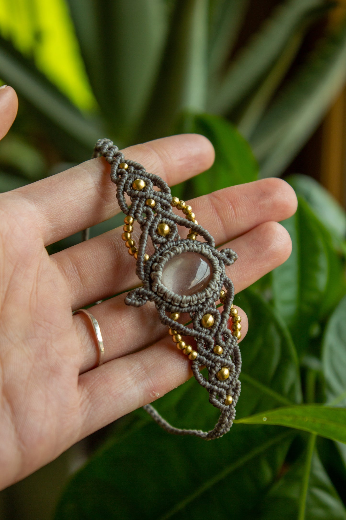 Clear Quartz macrame bracelet
