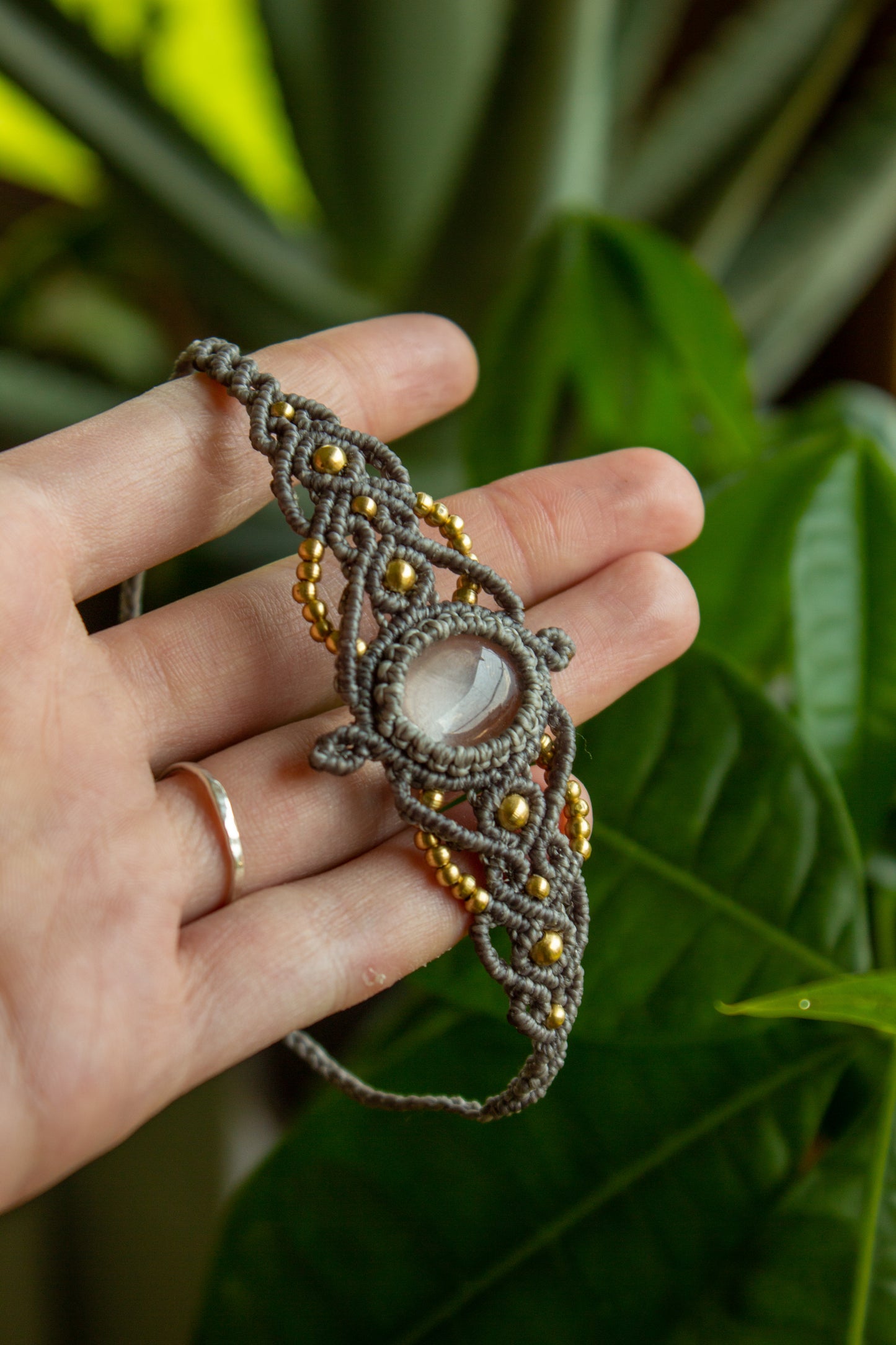 Clear Quartz macrame bracelet