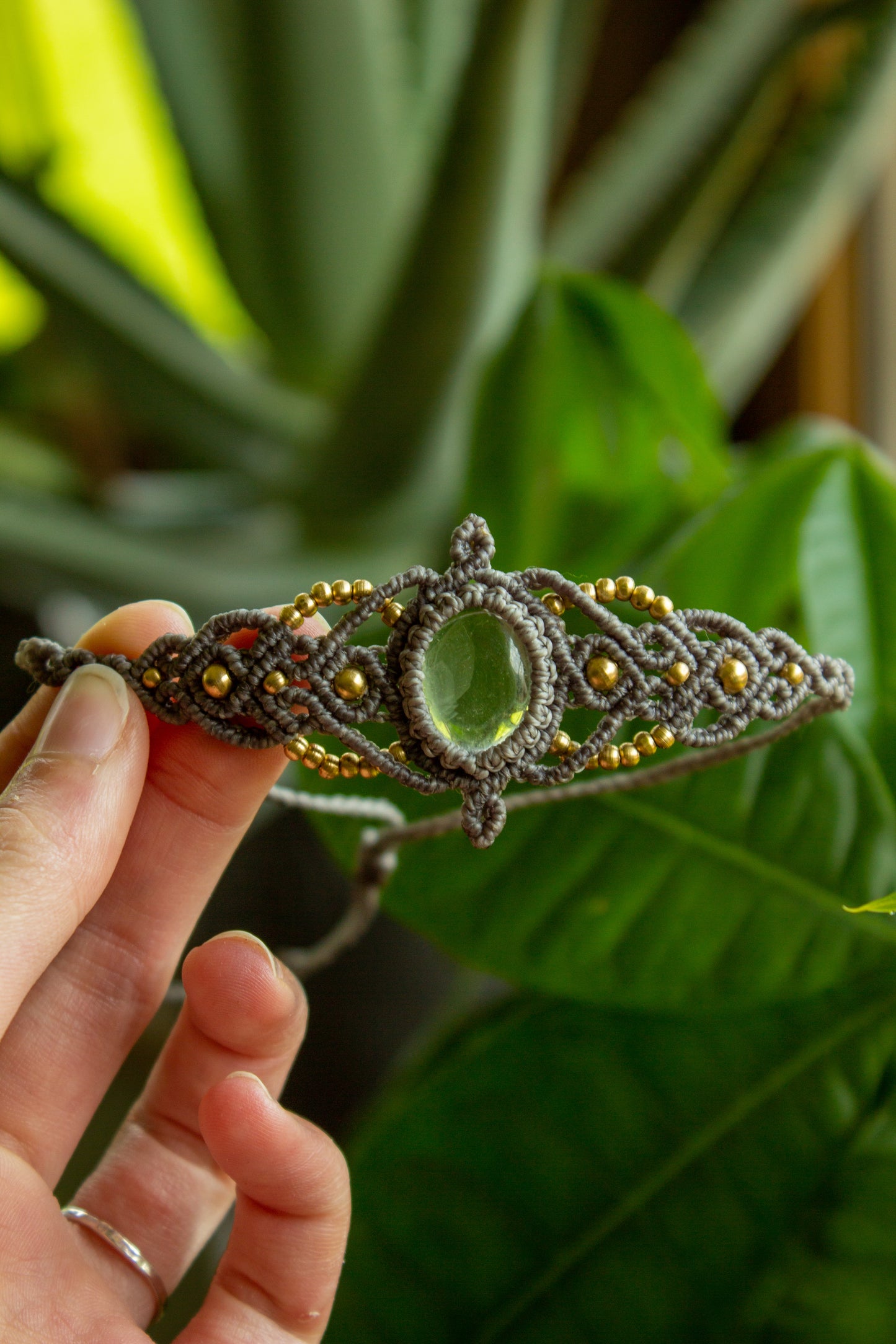 Clear Quartz macrame bracelet