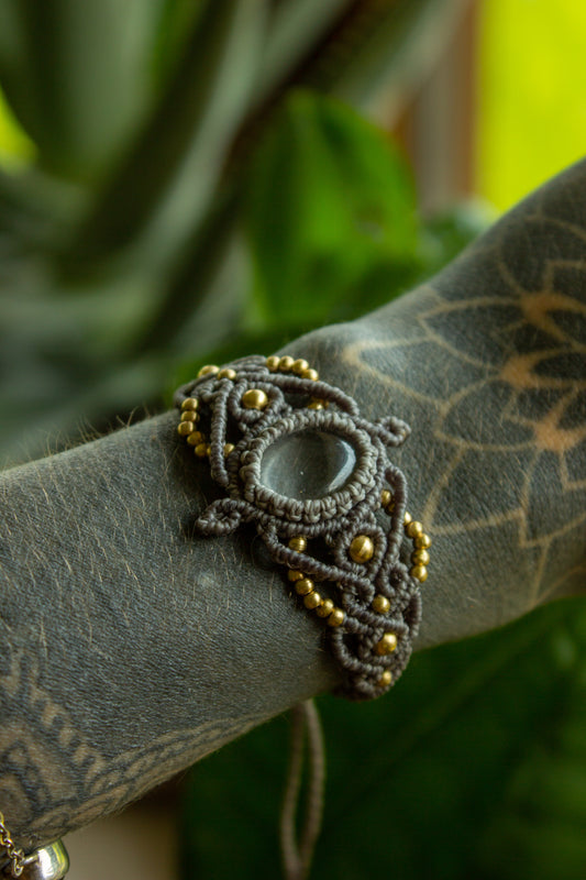 Clear Quartz macrame bracelet
