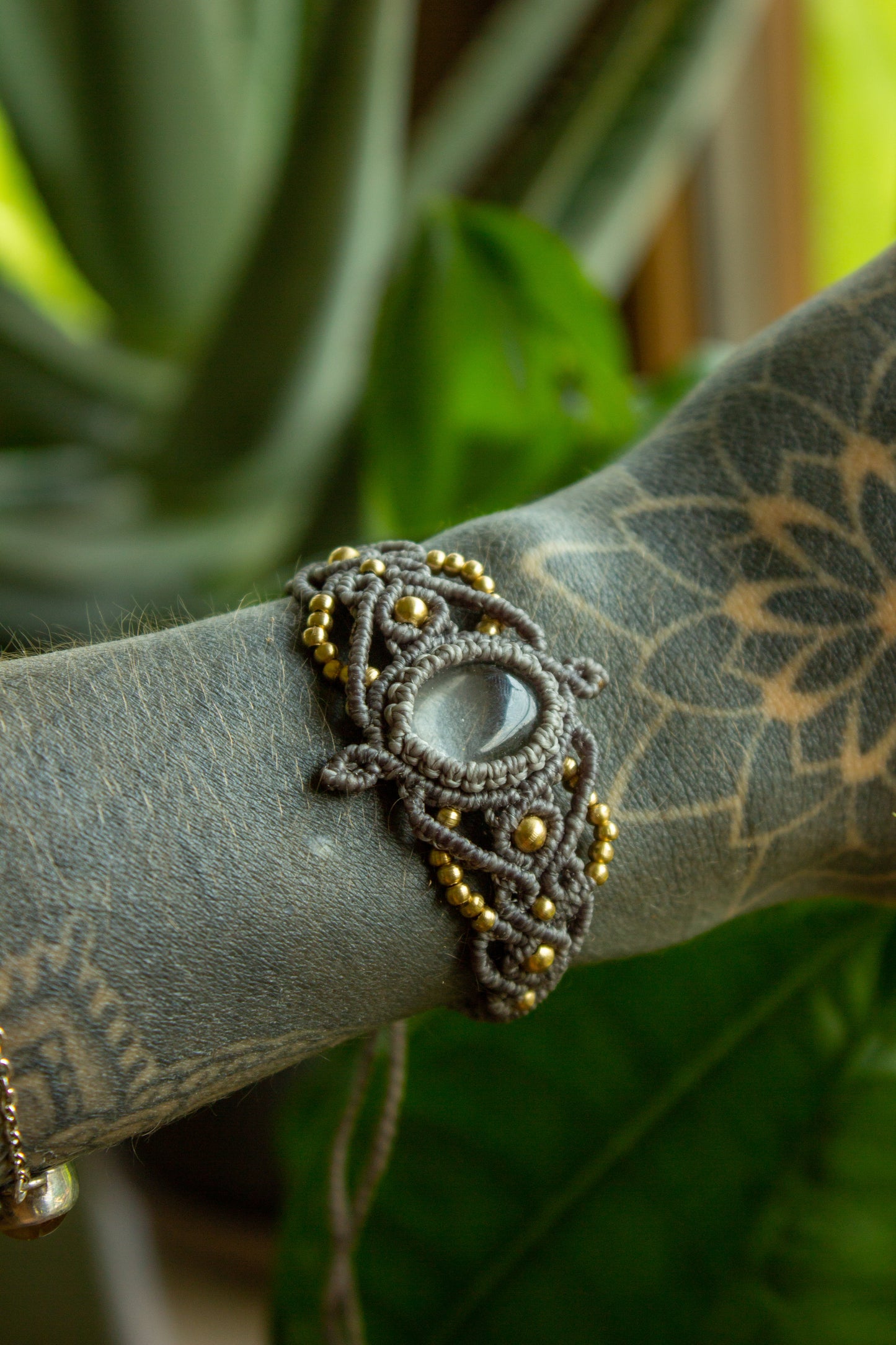Clear Quartz macrame bracelet