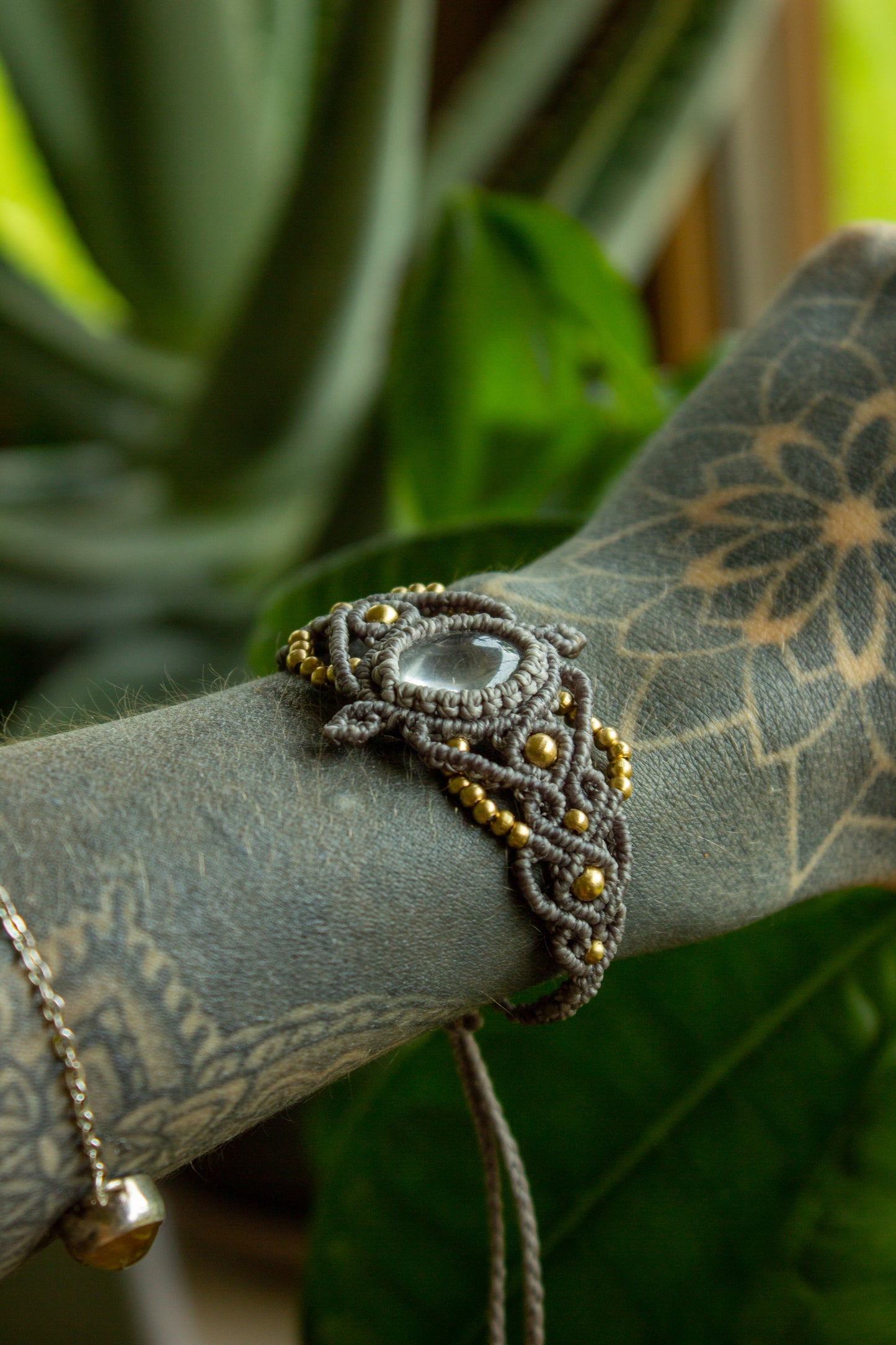 Clear Quartz macrame bracelet
