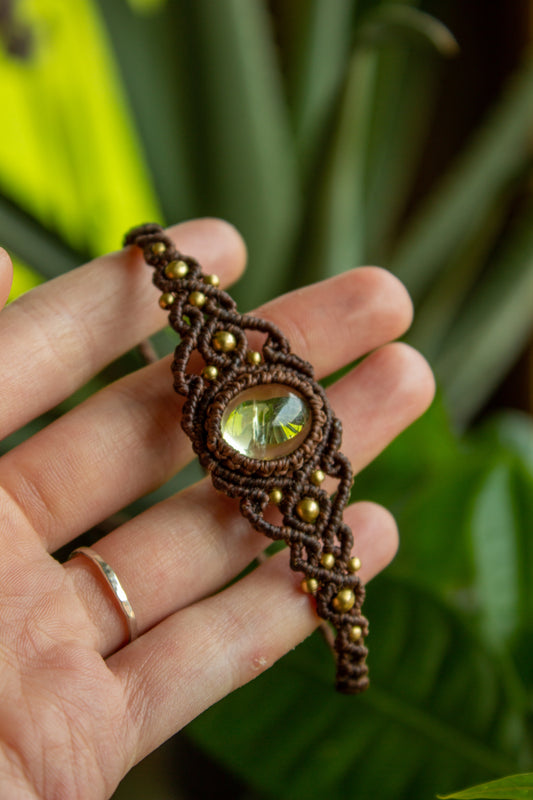 Citrine macrame bracelet