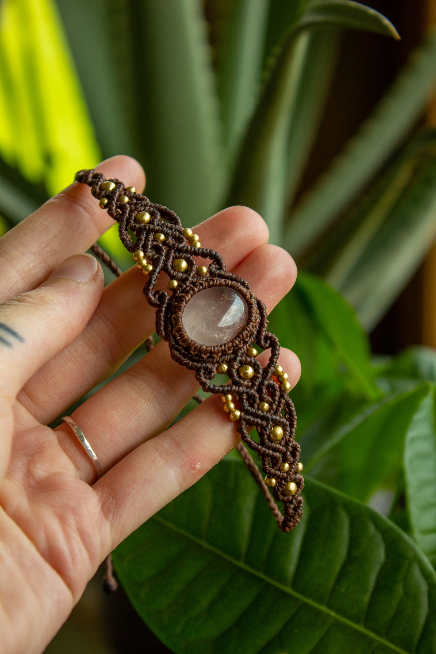Rose Quartz macrame bracelet