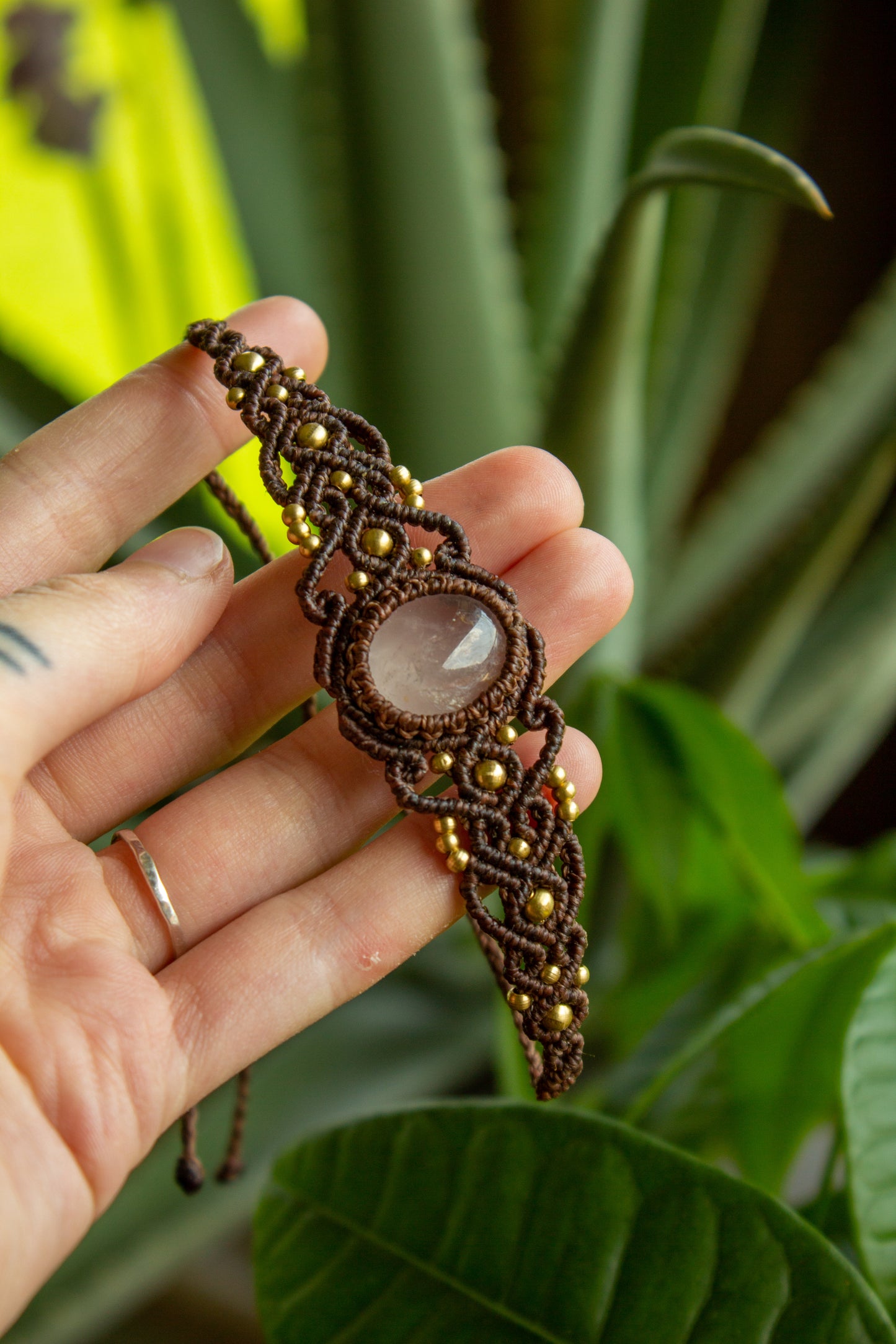 Rose Quartz macrame bracelet