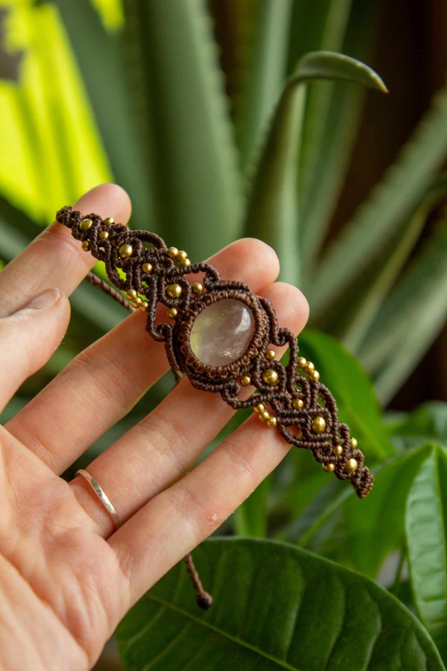 Rose Quartz macrame bracelet