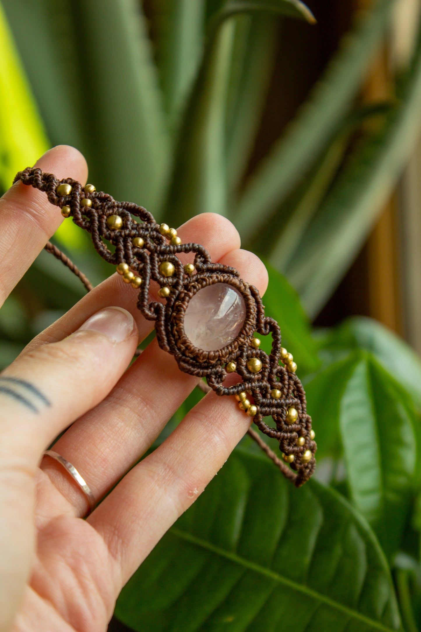 Rose Quartz macrame bracelet