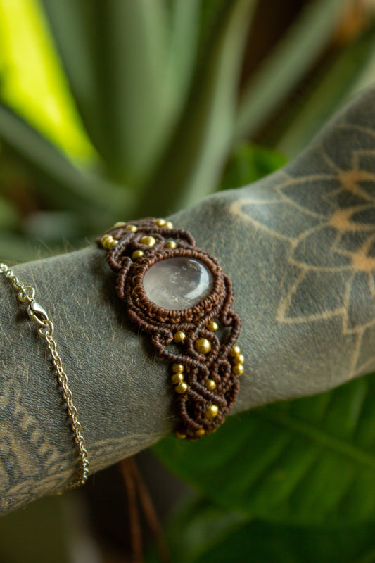 Rose Quartz macrame bracelet