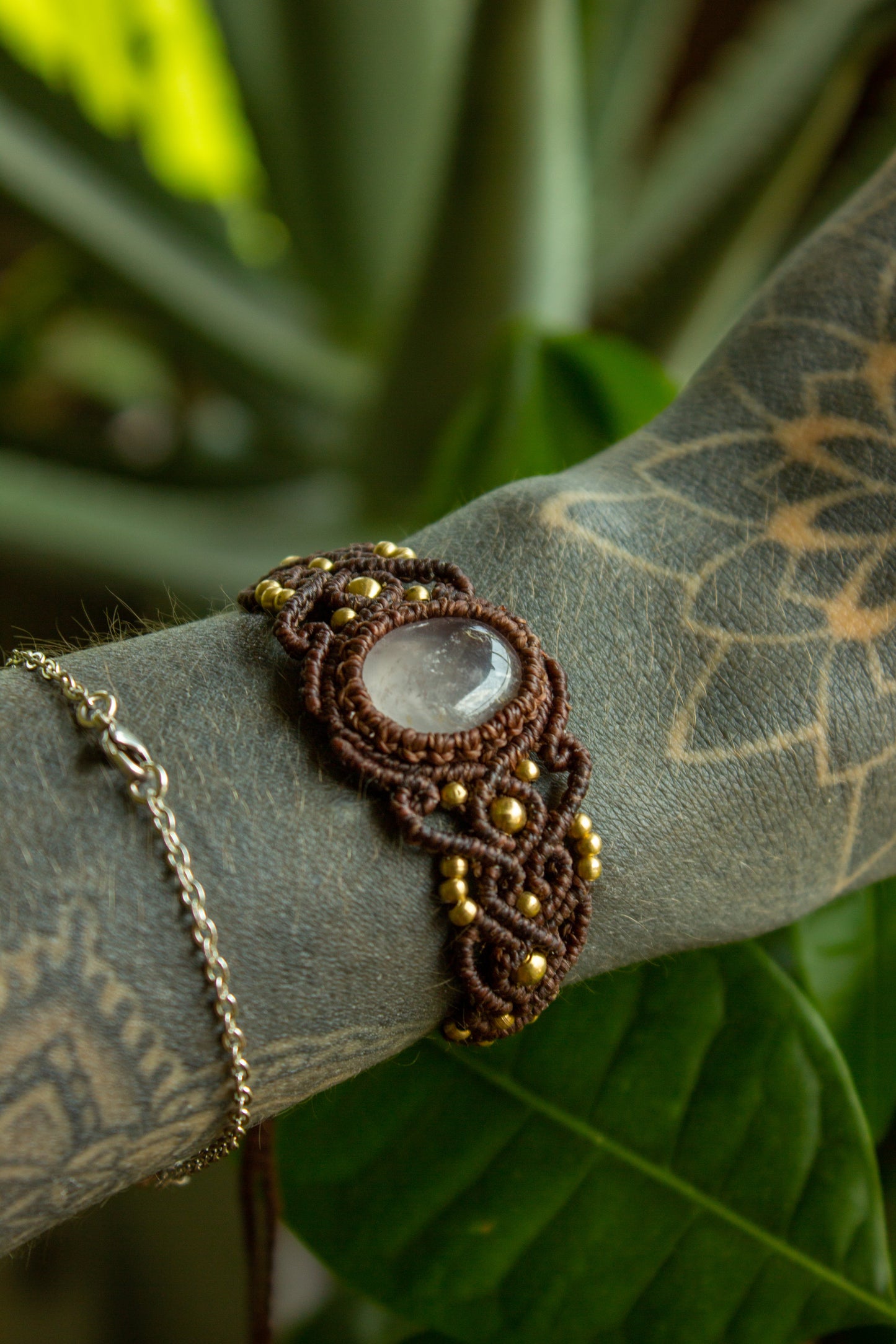 Rose Quartz macrame bracelet