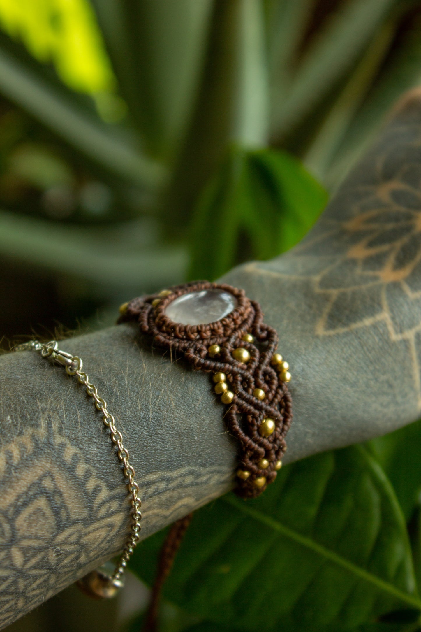 Rose Quartz macrame bracelet