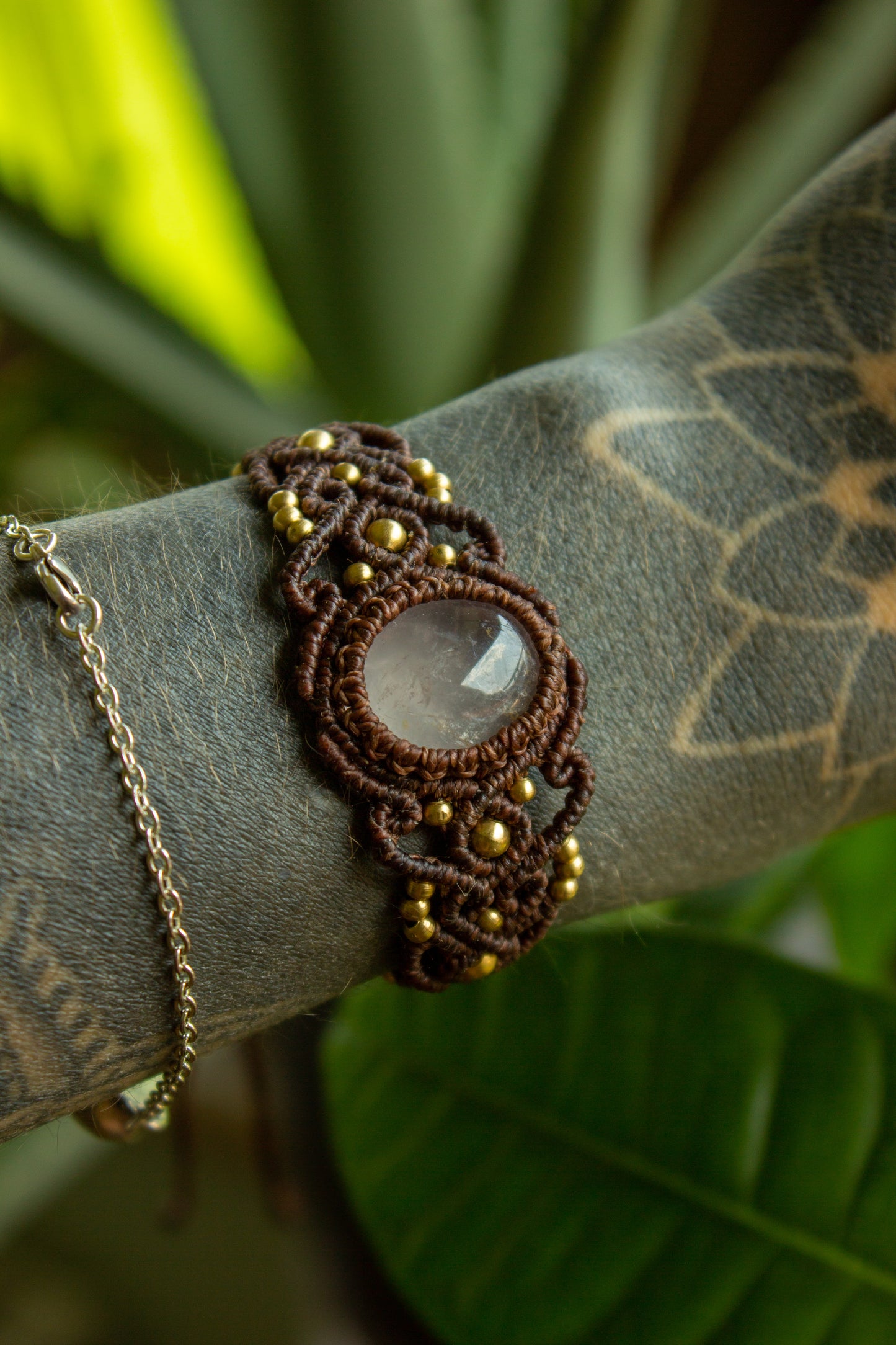 Rose Quartz macrame bracelet