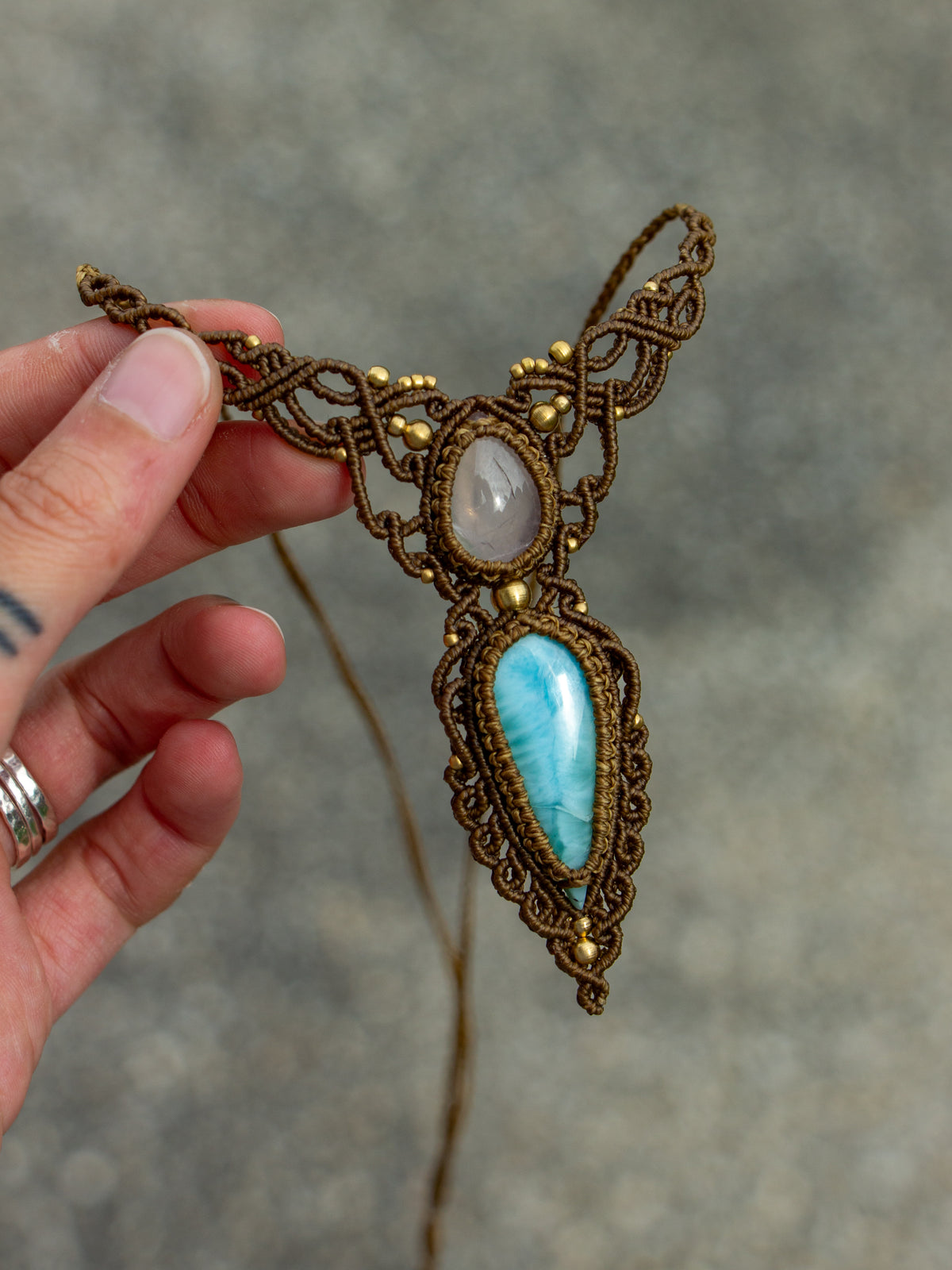 Larimar & Rose Quartz necklace
