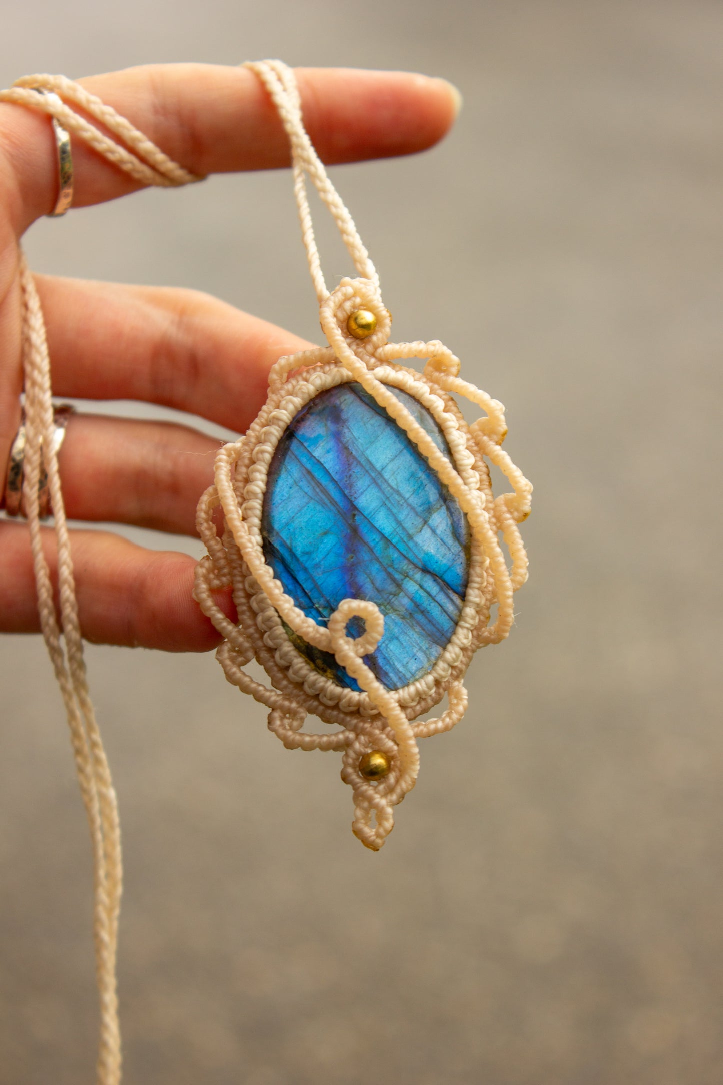 Labradorite • macrame necklace