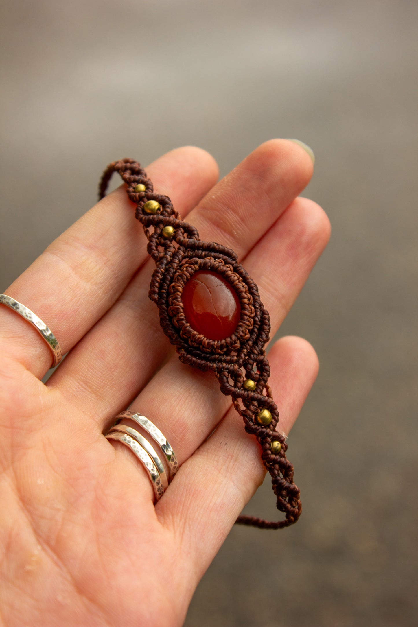 Carnelian • macrame bracelet