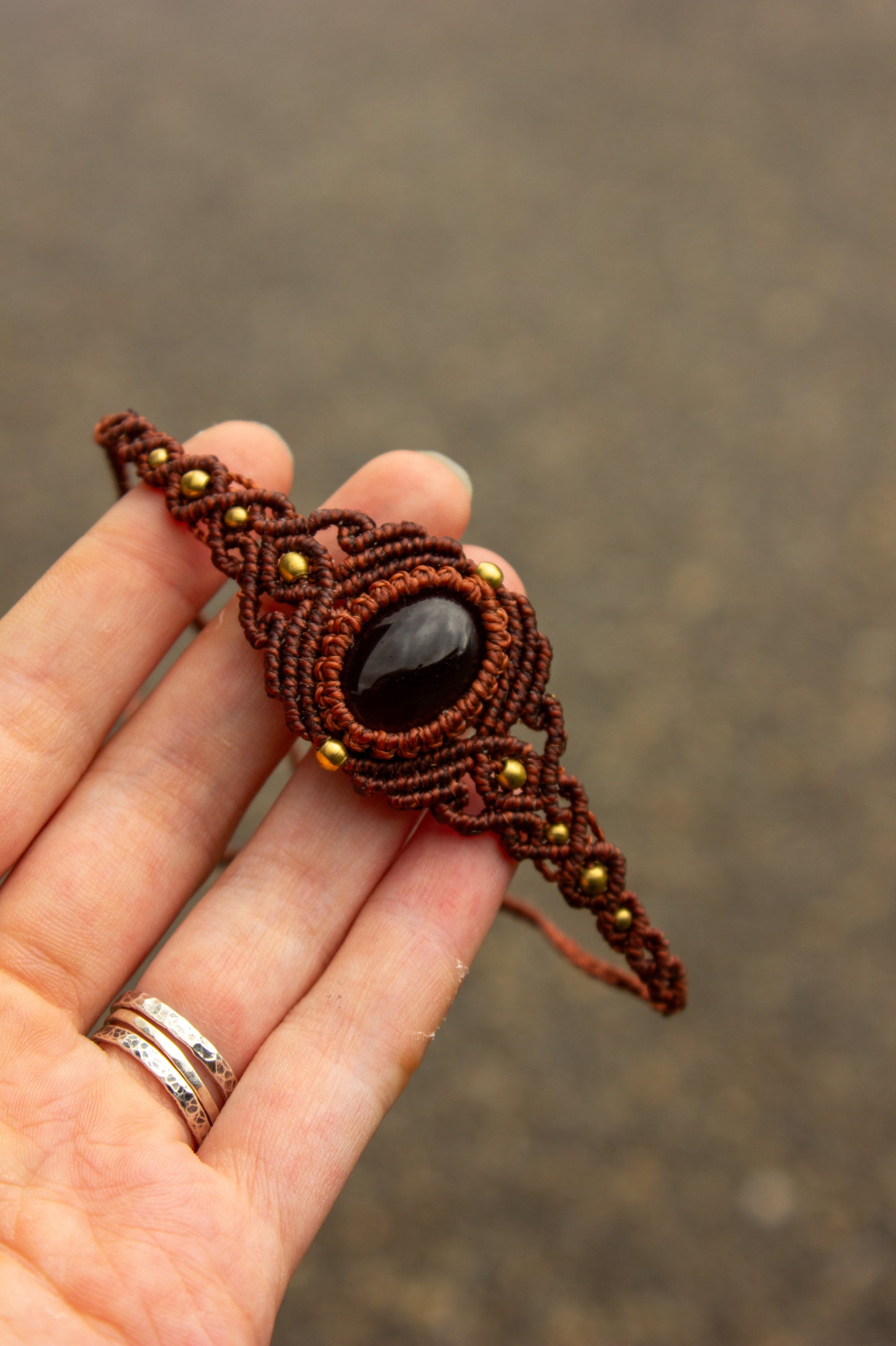 Smokey Quartz • macrame bracelet