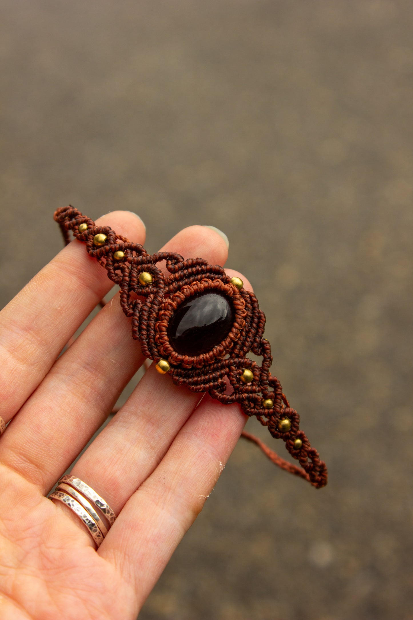 Smokey Quartz • macrame bracelet