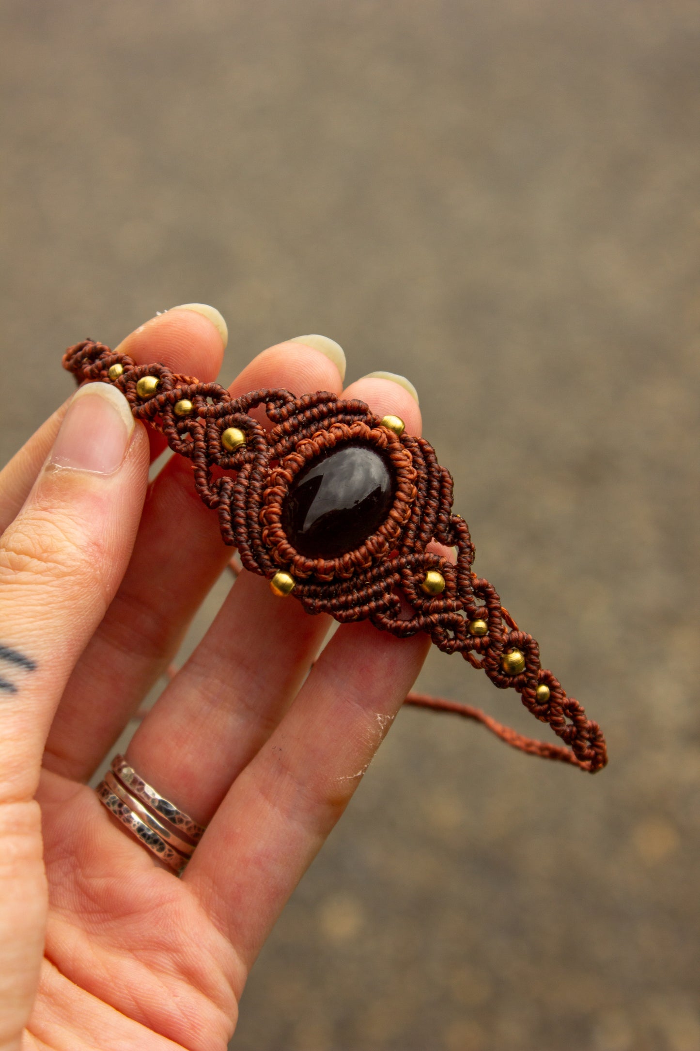 Smokey Quartz • macrame bracelet