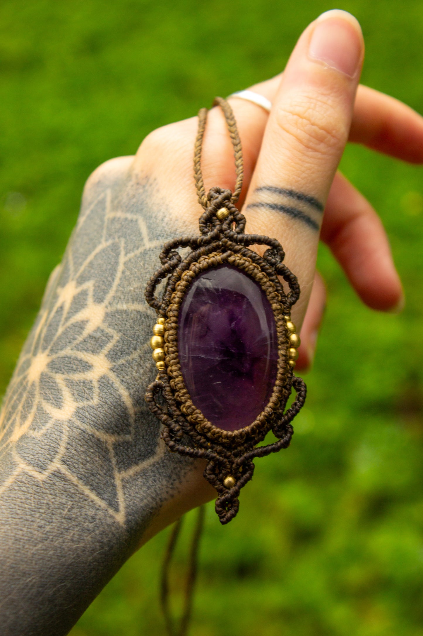 Amethyst • macrame necklace