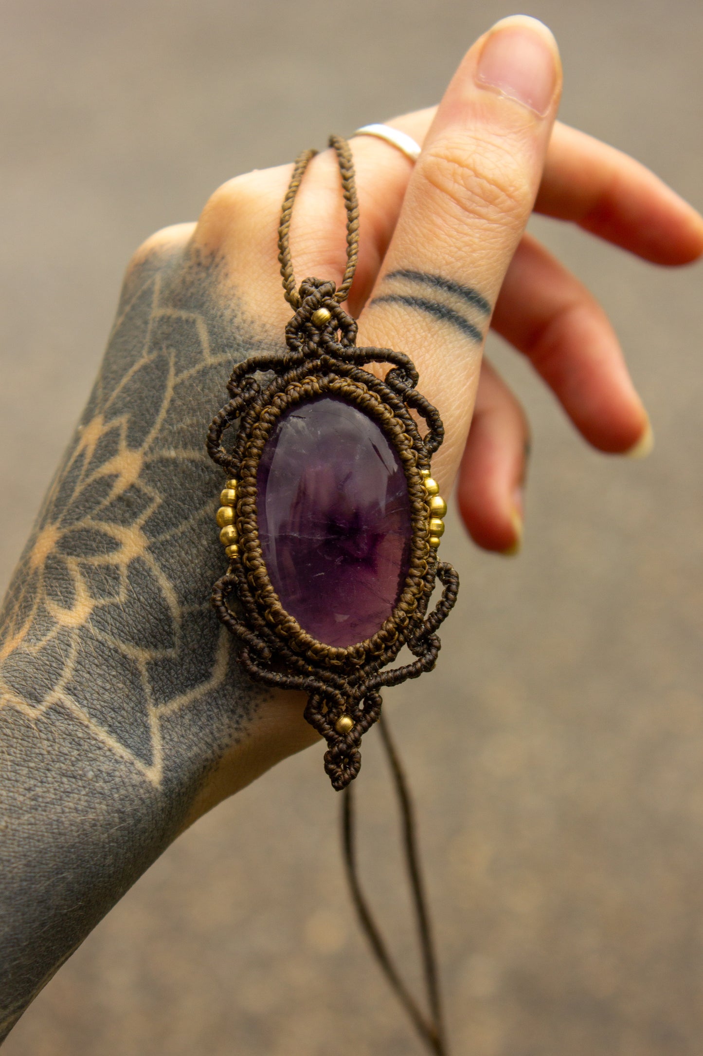 Amethyst • macrame necklace