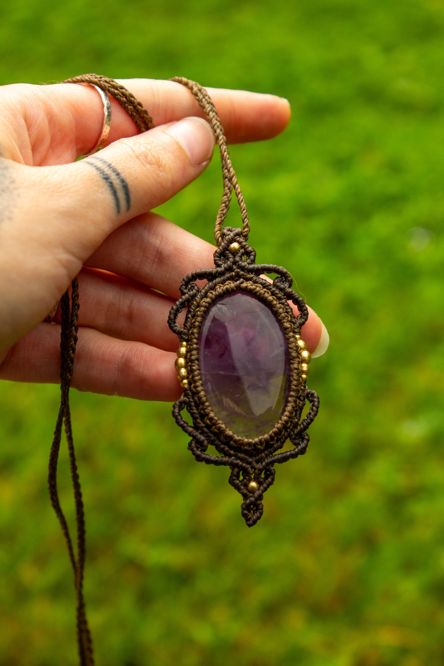 Amethyst • macrame necklace