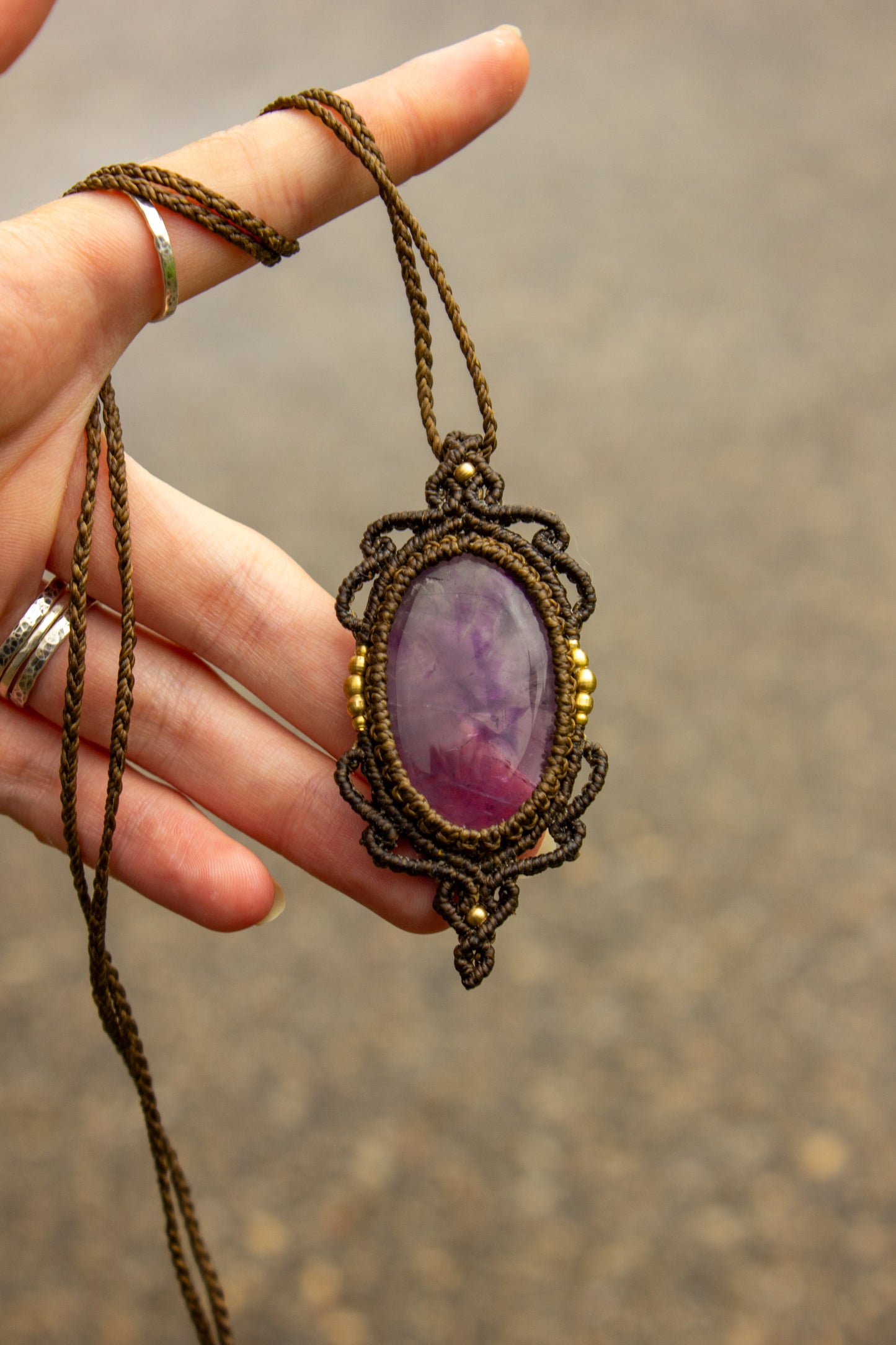 Amethyst • macrame necklace